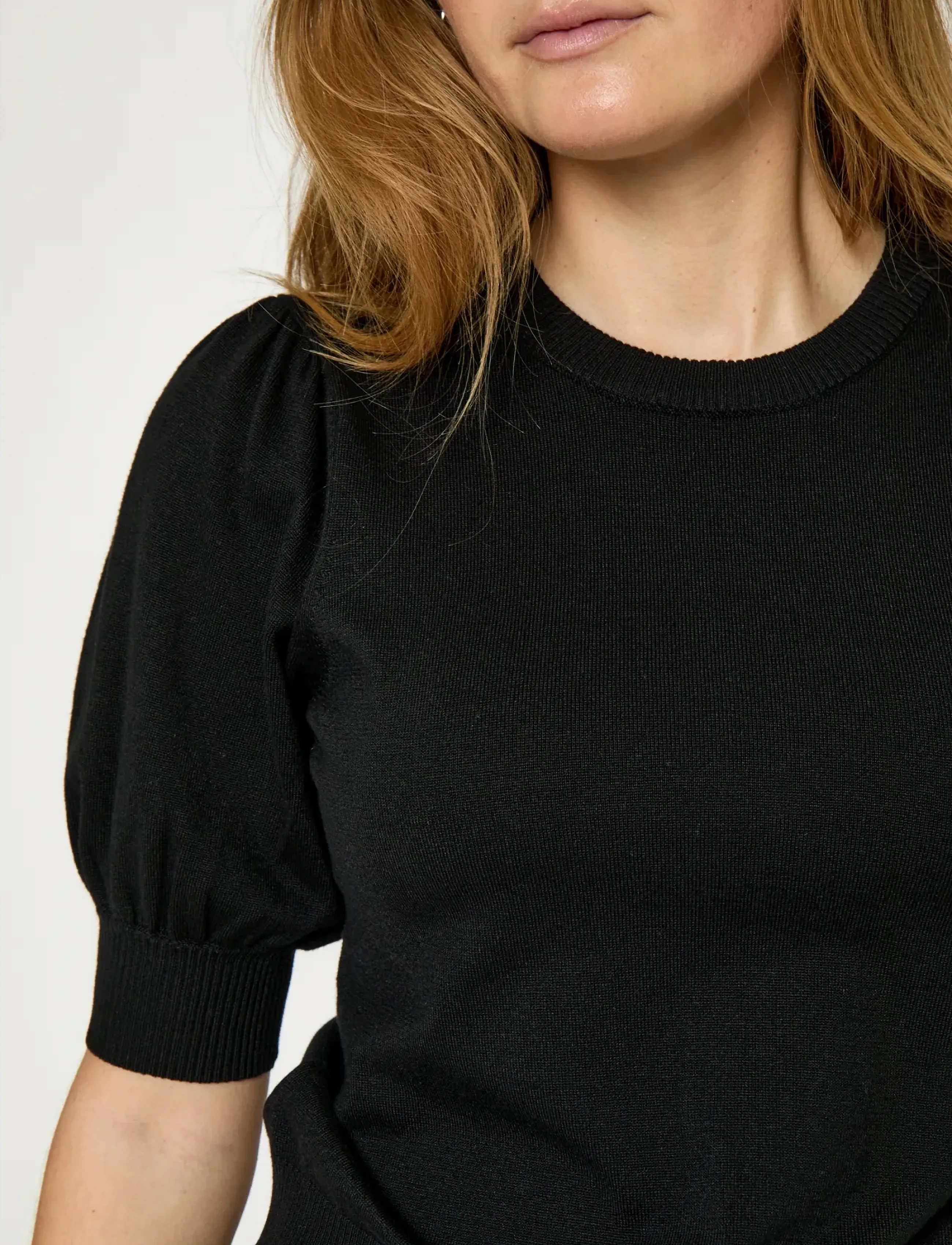 Minus - Liva Strik T-Shirt - kortärmade blusar - sort - 5