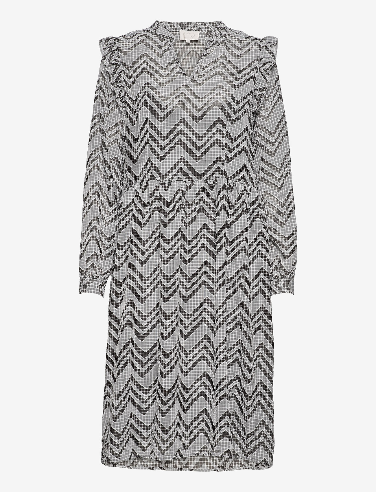 Minus - Amilla dress - midi kjoler - black checked - 0
