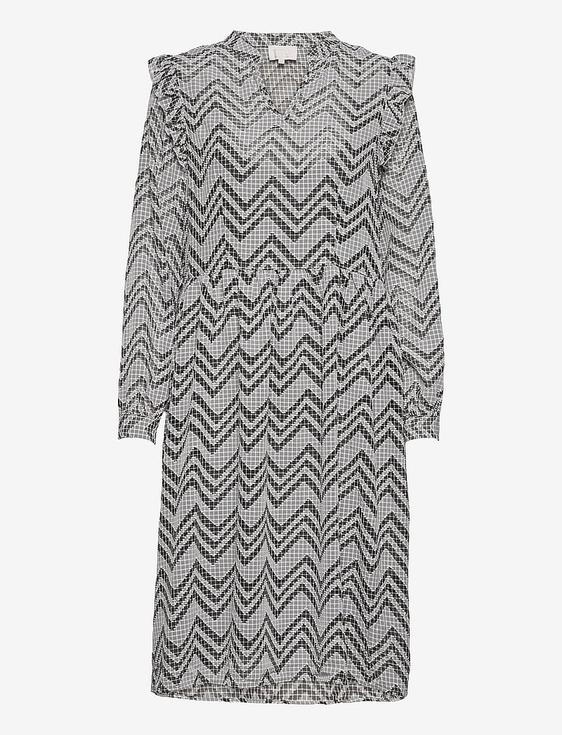 Minus - Amilla dress - midi kjoler - black checked - 0