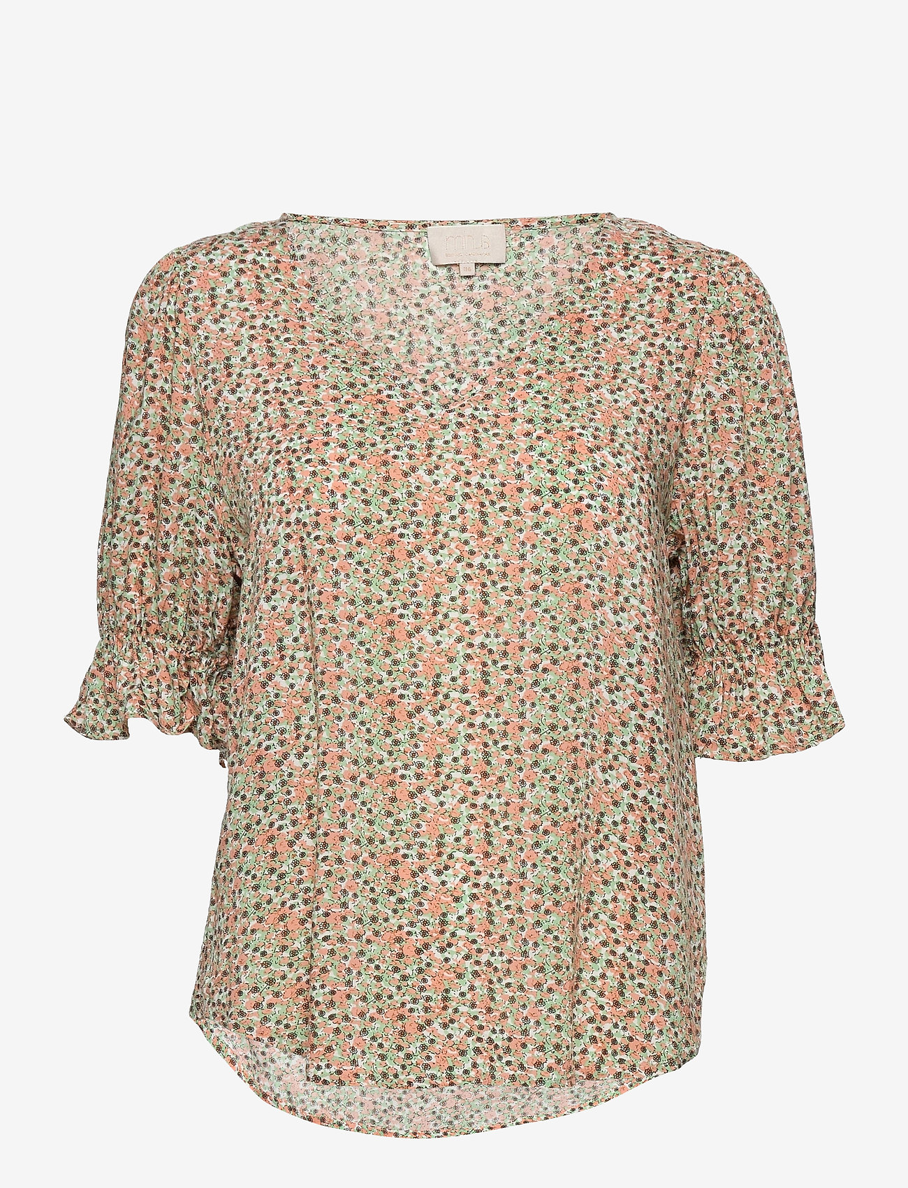 Minus - Mina blouse - kortärmade blusar - matcha flower print - 0