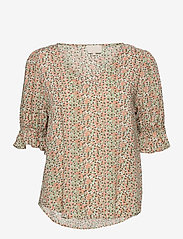 Minus - Mina blouse - kortärmade blusar - matcha flower print - 0