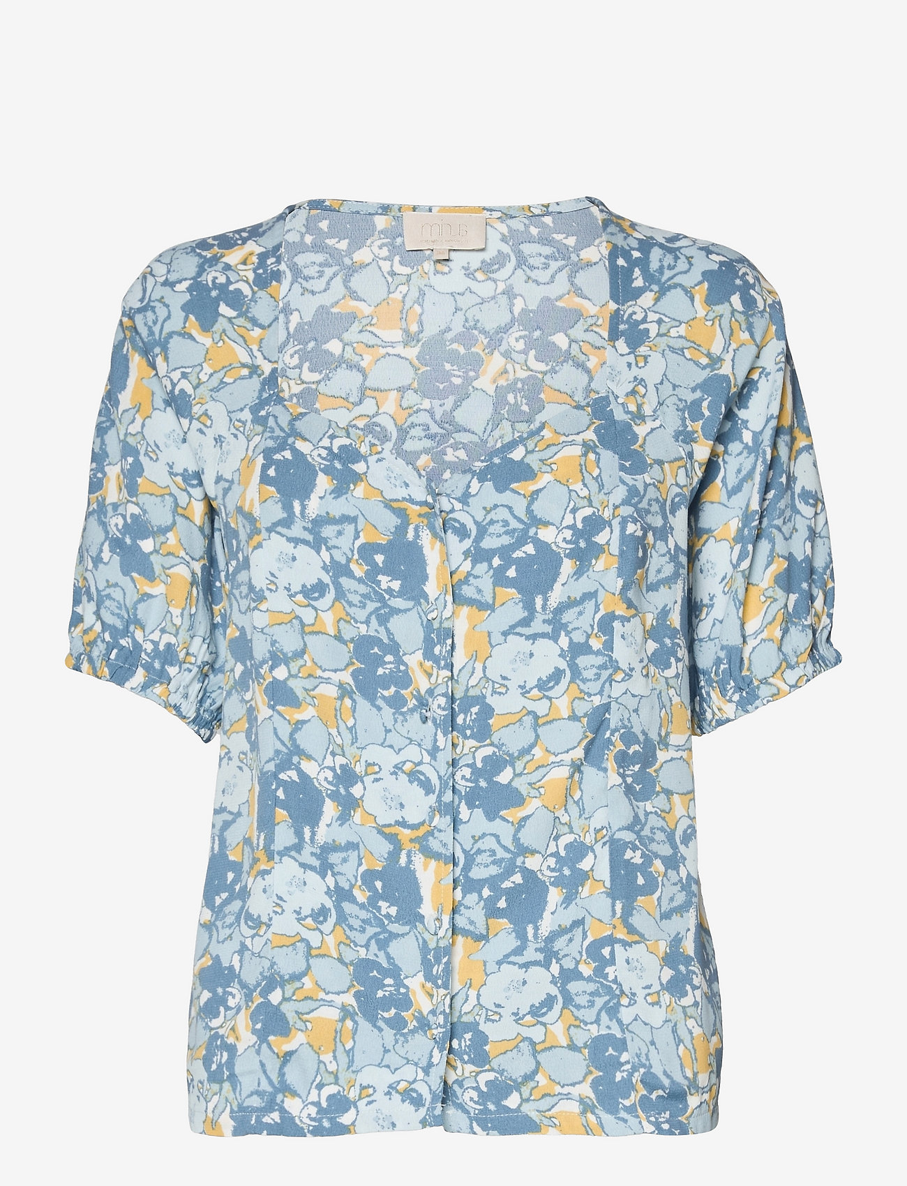 Minus - Sarana shirt - kortærmede bluser - blue heaven print - 0