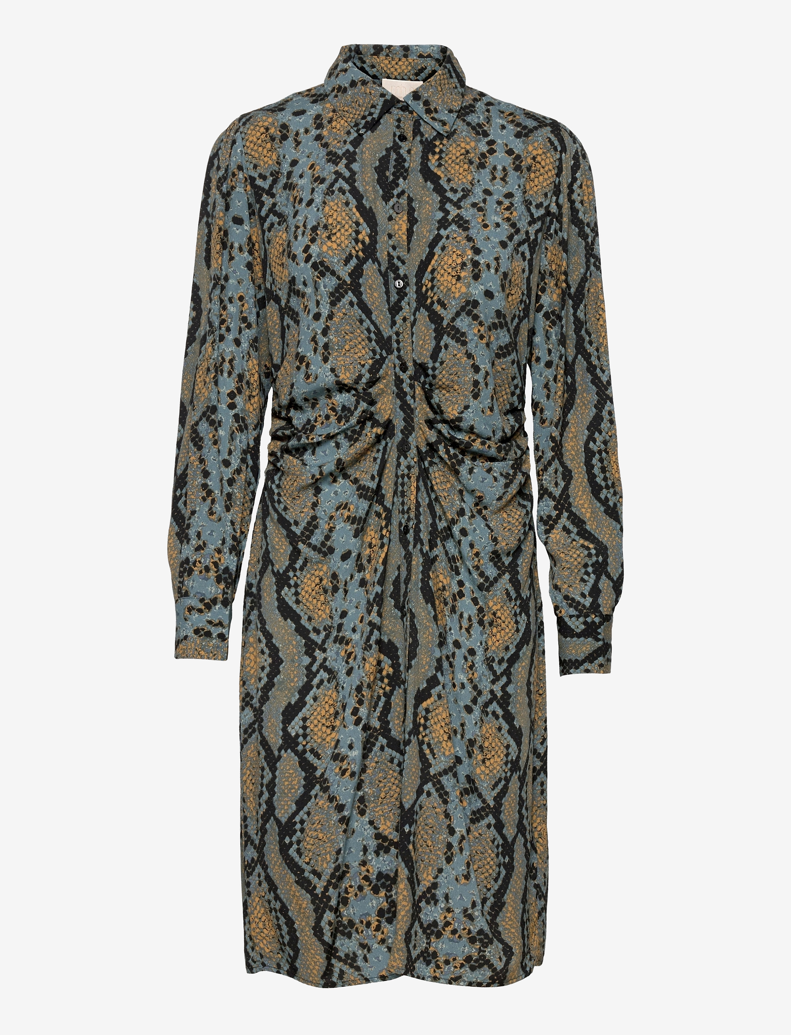 Minus Alyx dress - Kjoler - MISTY BLUE SNAKE PRINT / green