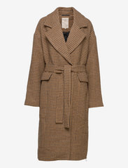 Minus - Avita coat - winter coats - rustic brown checked - 0
