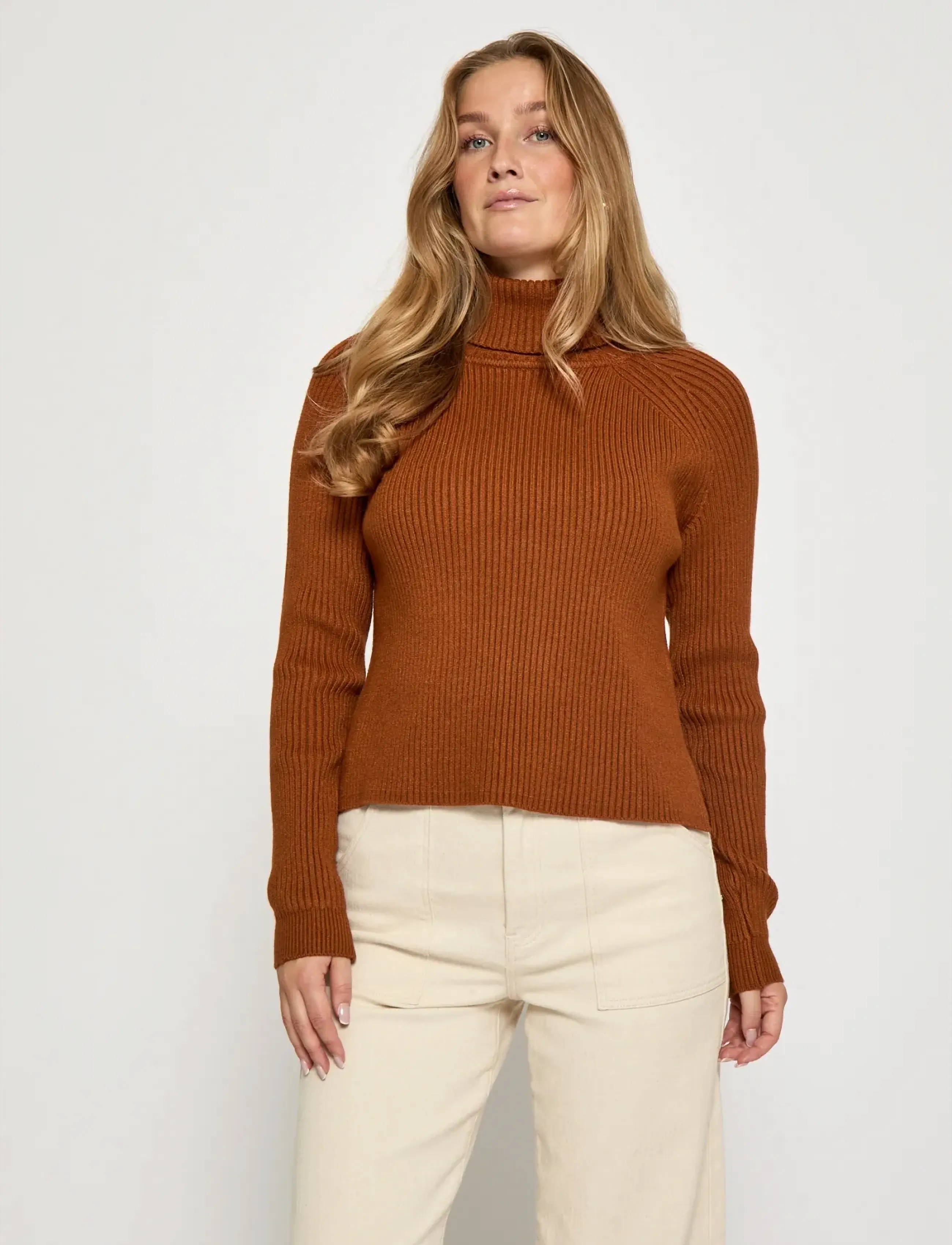 Minus Msava Knit Turtleneck, L, Brown, Strik > Rullekrave, Dame