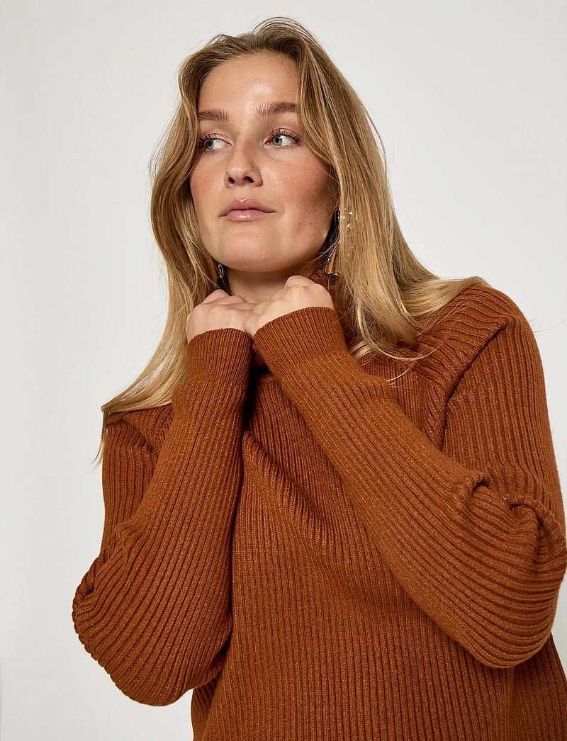 Minus - MSAva knit turtleneck - rullekraver - glazed ginger - 5