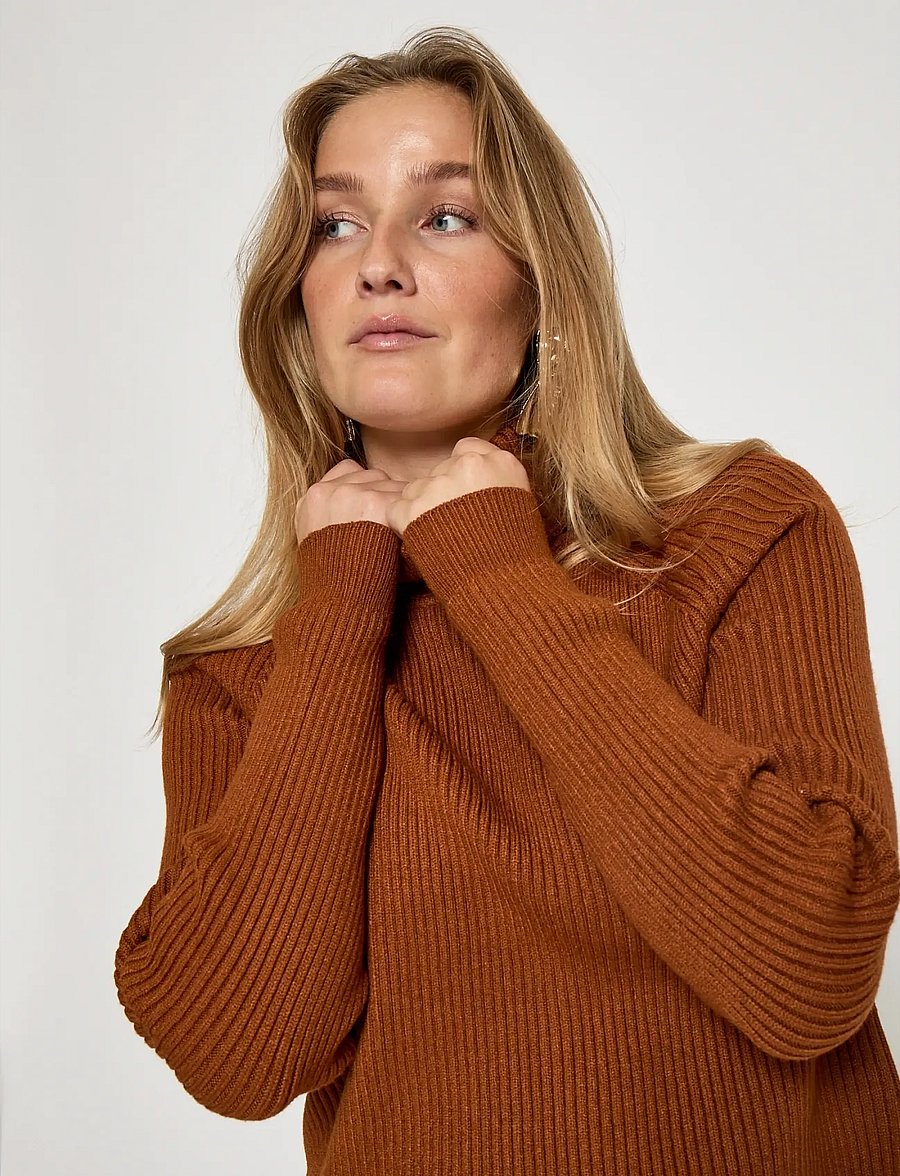 Minus - MSAva knit turtleneck - rullekraver - glazed ginger - 5