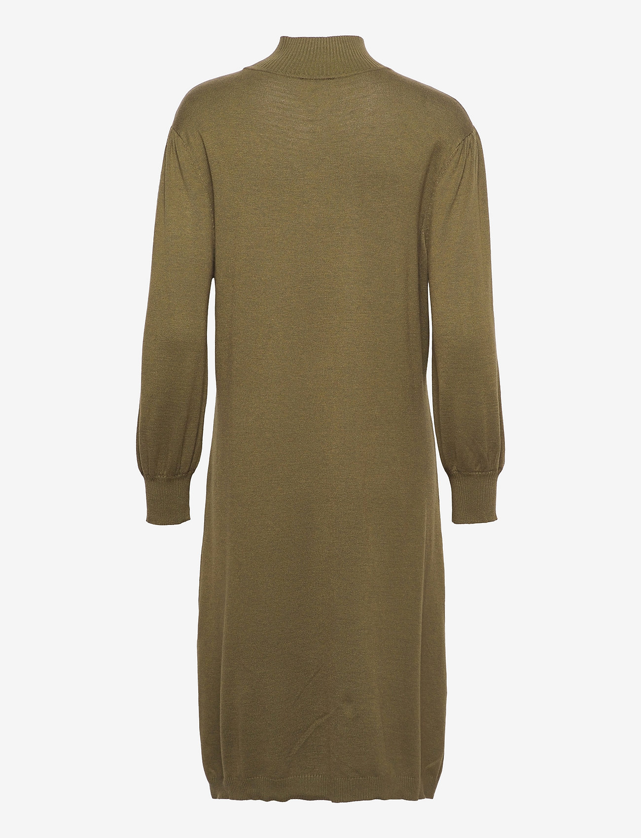 Minus - Mersin highneck knit dress - midi jurken - dark olive melange - 1