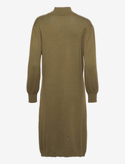 Minus - Mersin highneck knit dress - sukienki dzianinowe - dark olive melange - 1