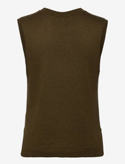 Minus - Augusta vest - knitted vests - dark olive melange - 1