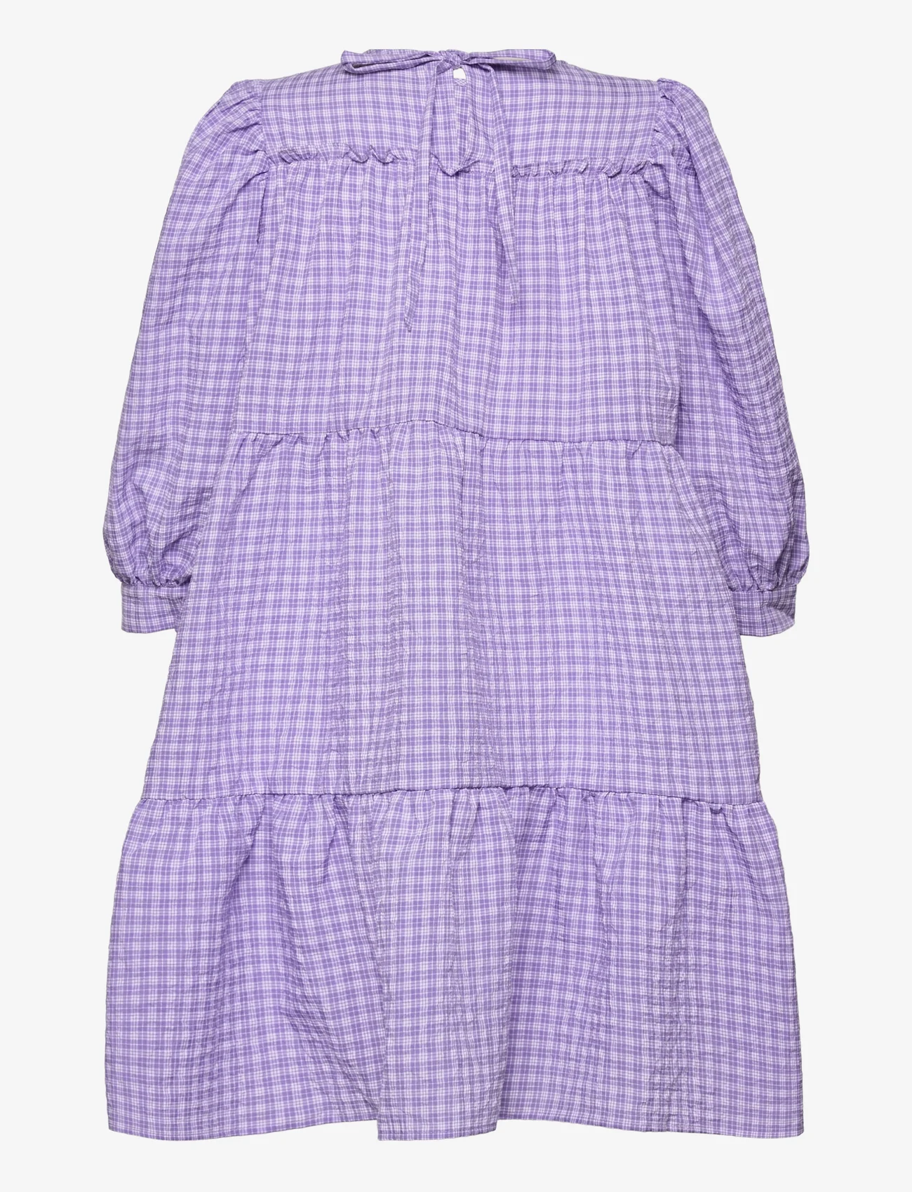 Minus - Rowen kjole - korte kjoler - purple checked - 1