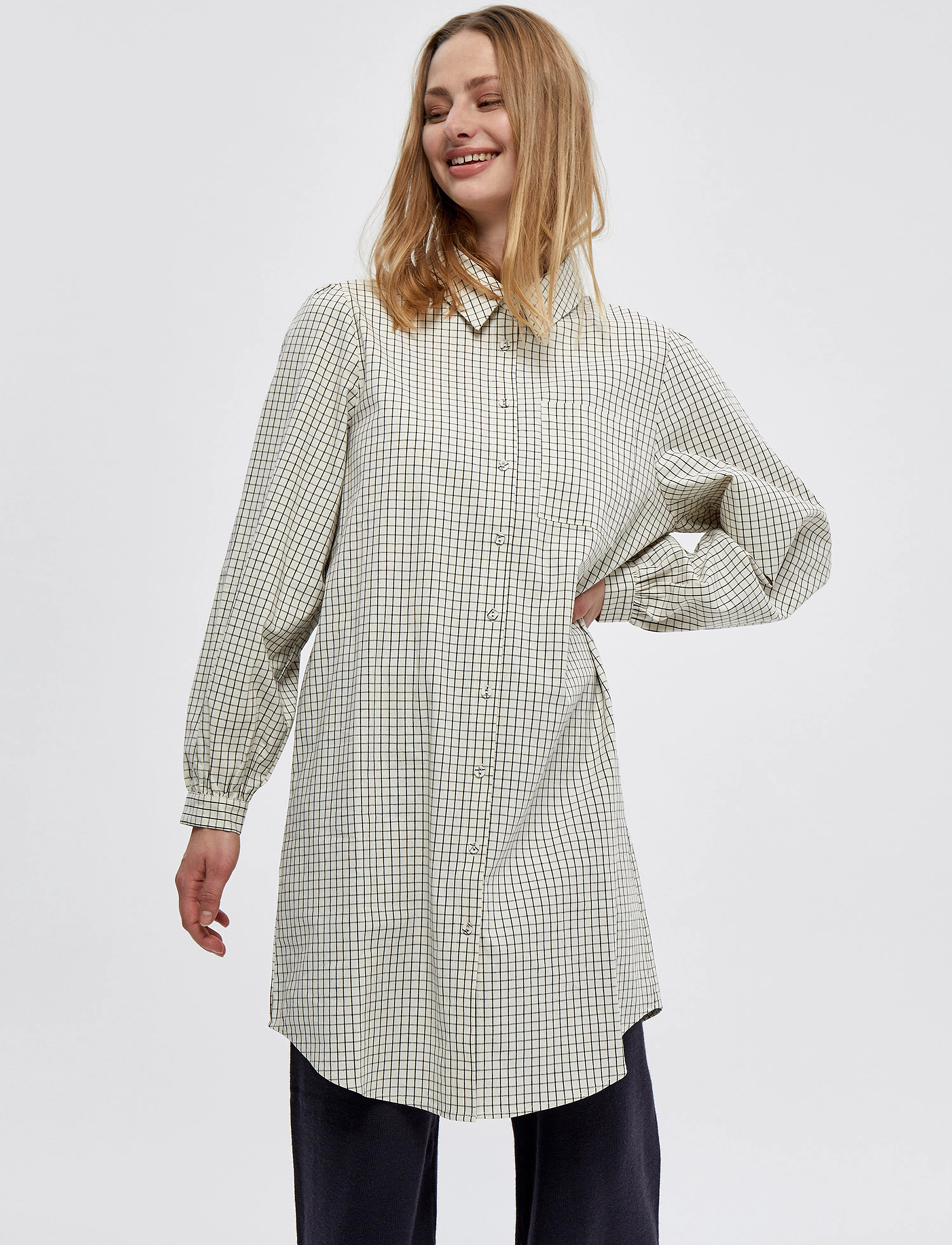 Minus Nema Shirtdress - Skjortklänningar - BROKEN WHITE CHECKS / multi