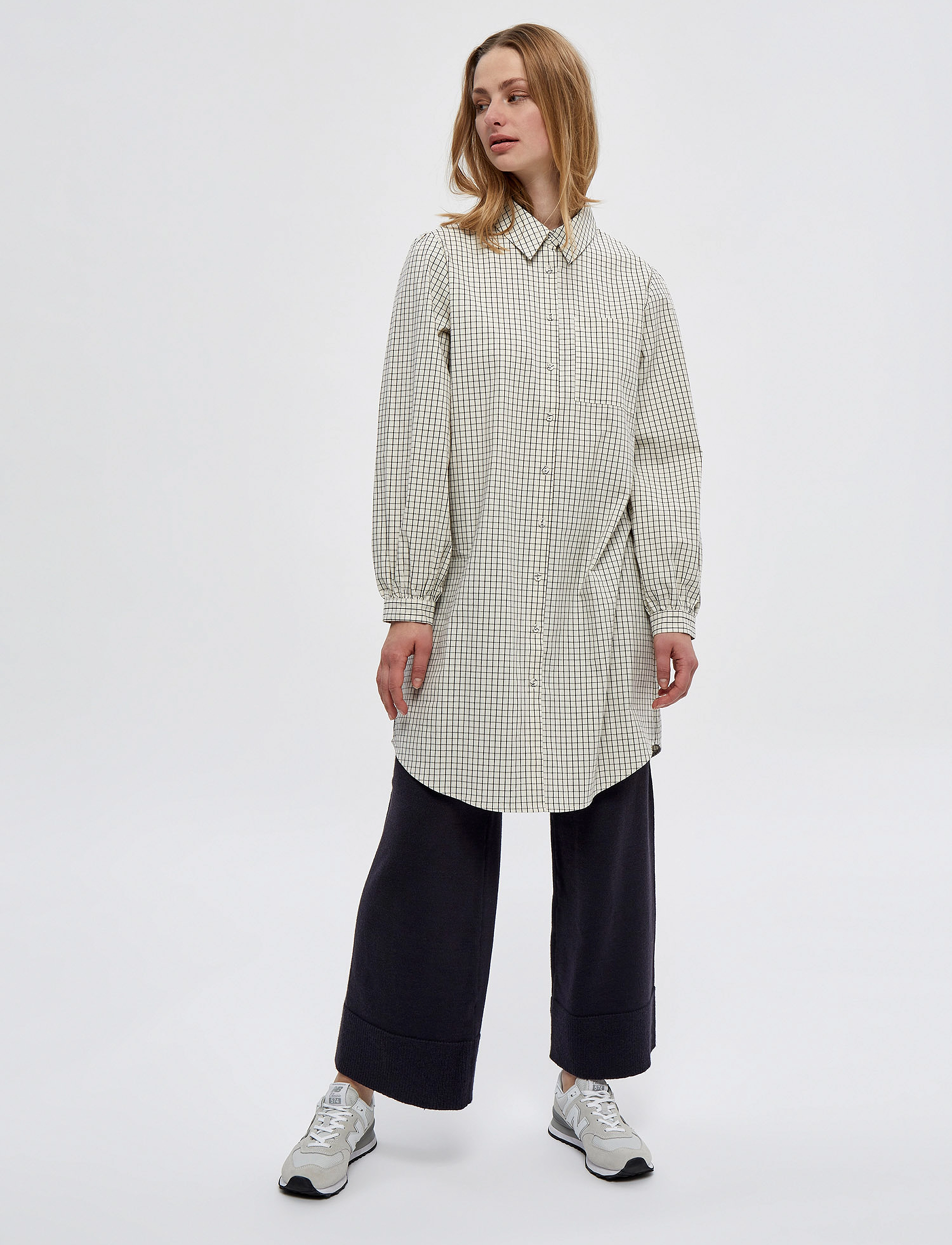 Minus - Nema Shirtdress - skjortekjoler - broken white checks - 5