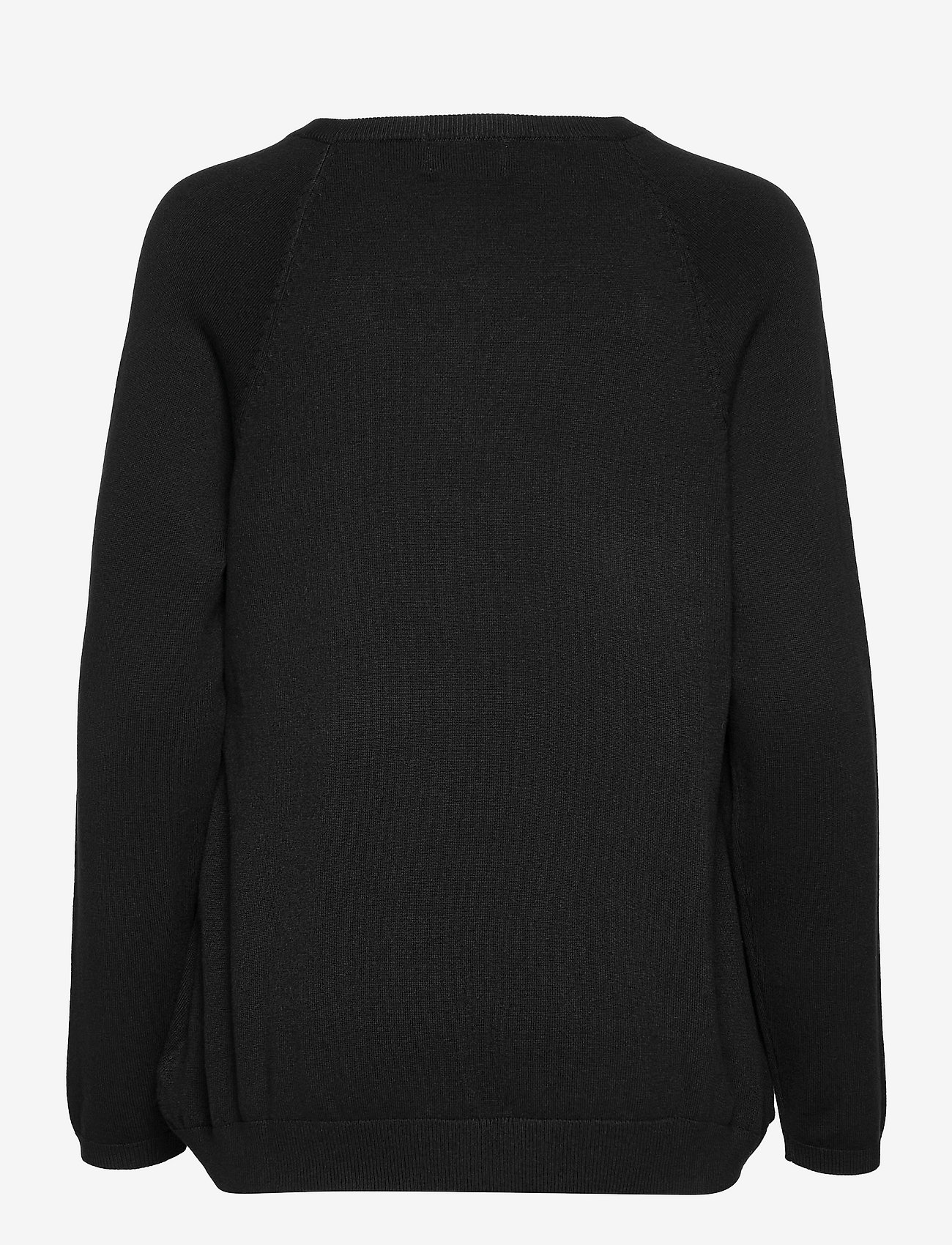 Minus - Peony V- neck Pullover - strikkegensere - black - 1