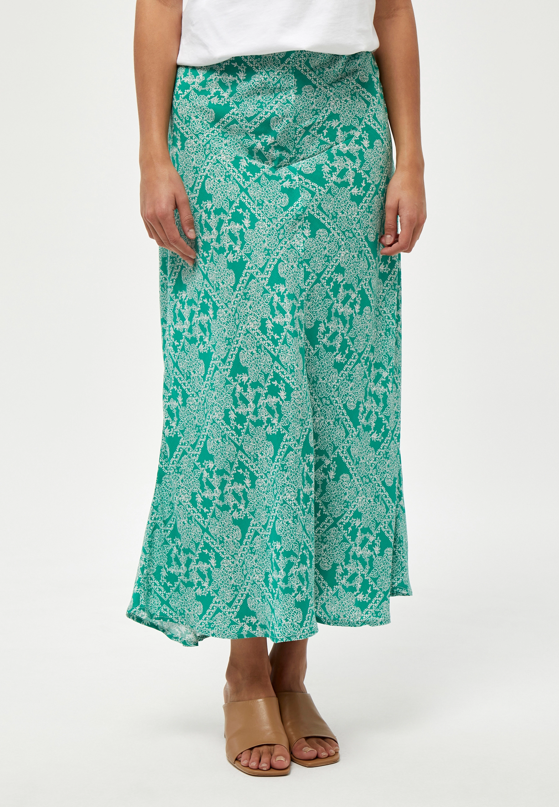 Minus - Aika Skirt - ivy green patchwork print - 2