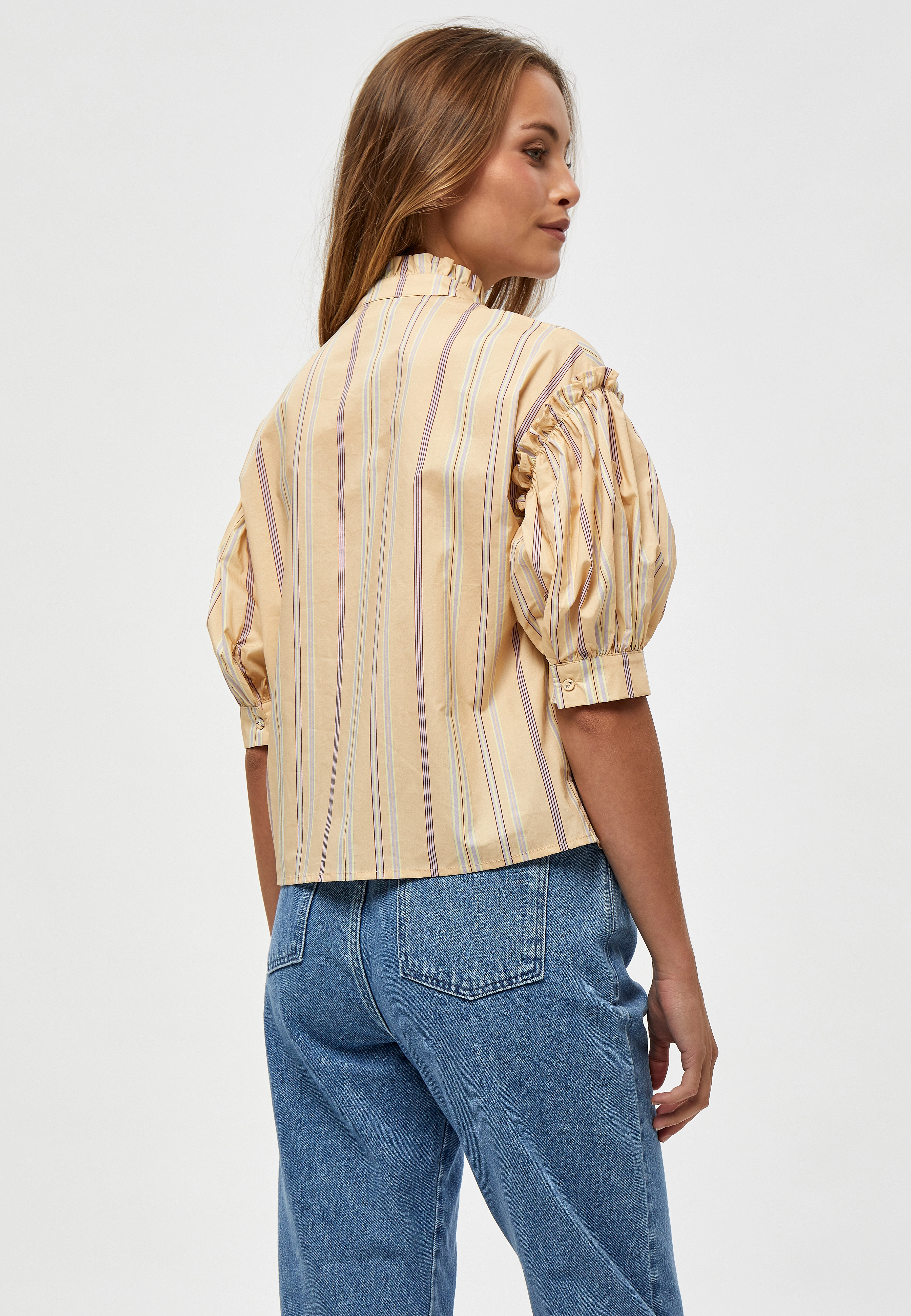 Minus - Yuna Shirt - yellow straw stripes - 3