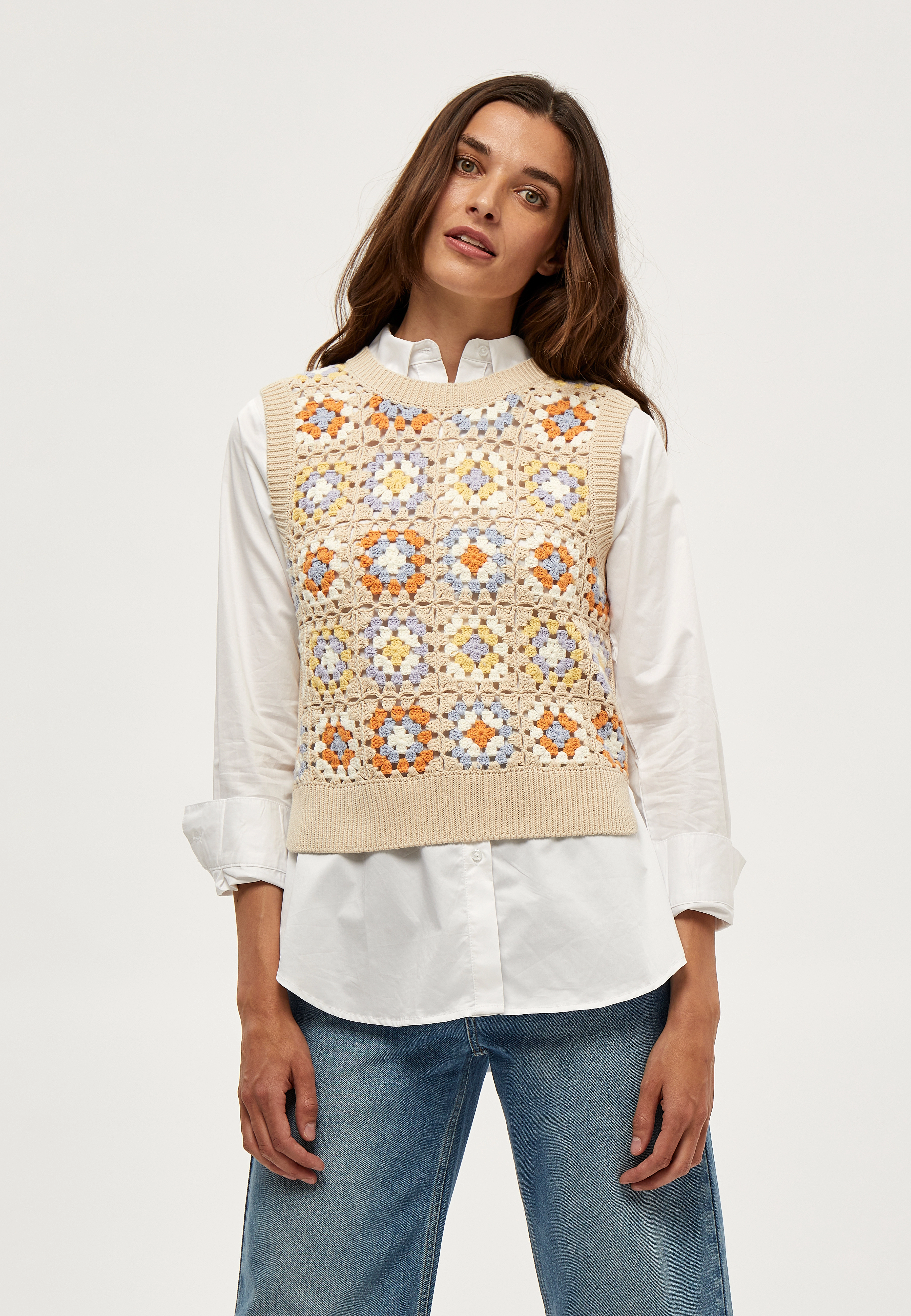 Minus - Mella Knit Vest - nomad sand - 2