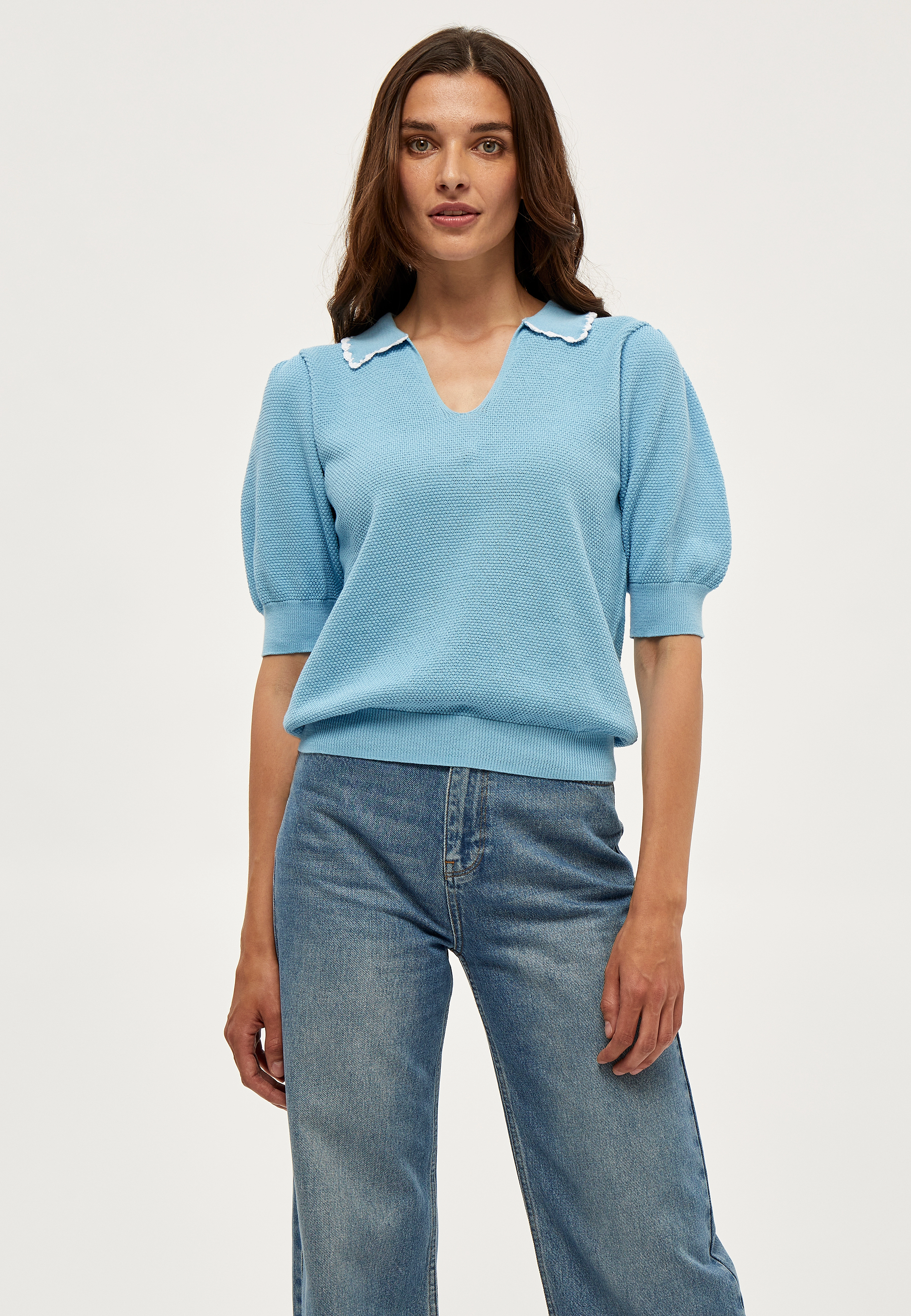 Minus - Elvika Knit Tee - pasific blue - 2