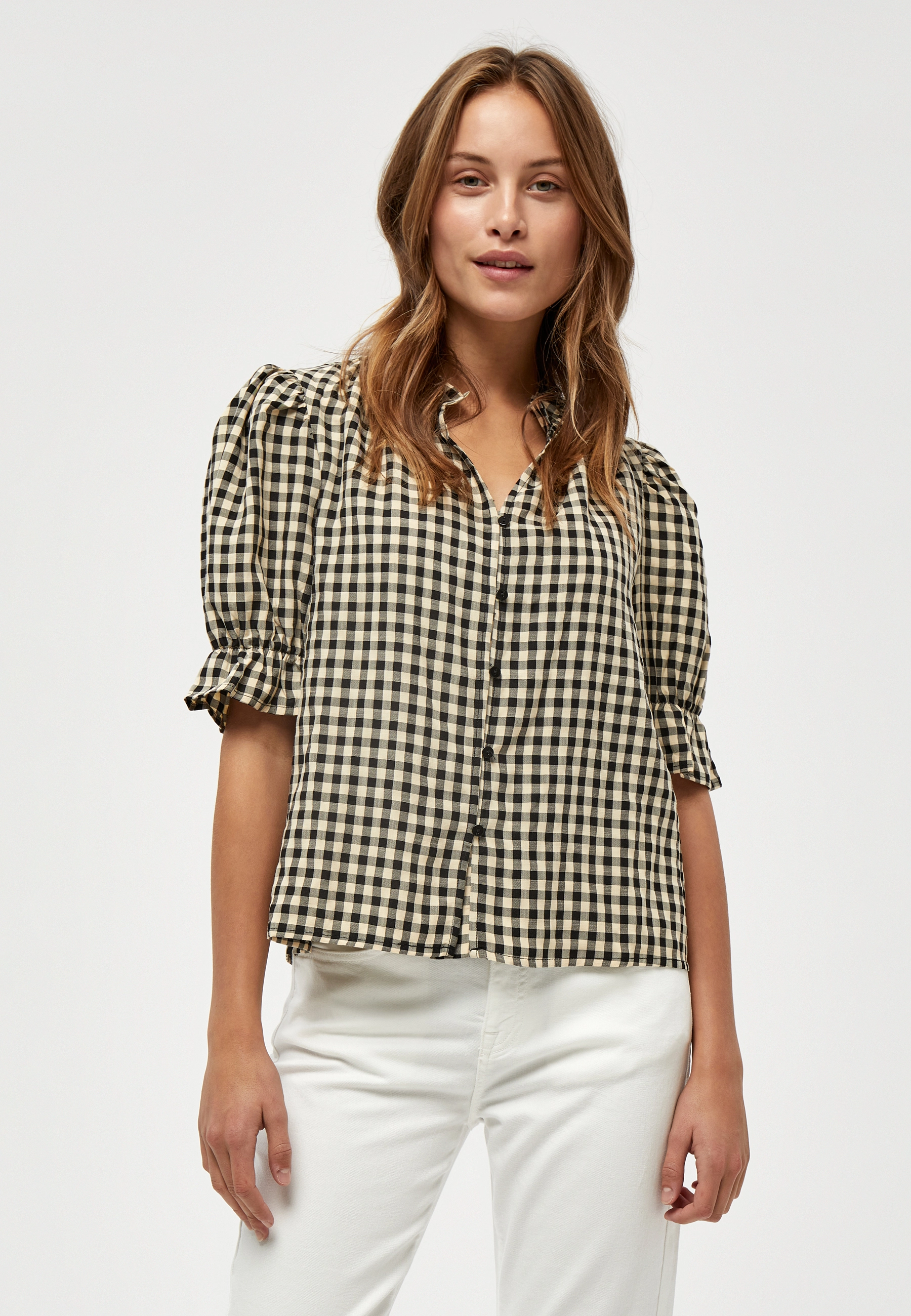 Minus - Roka Blouse - nomad sand checked - 2
