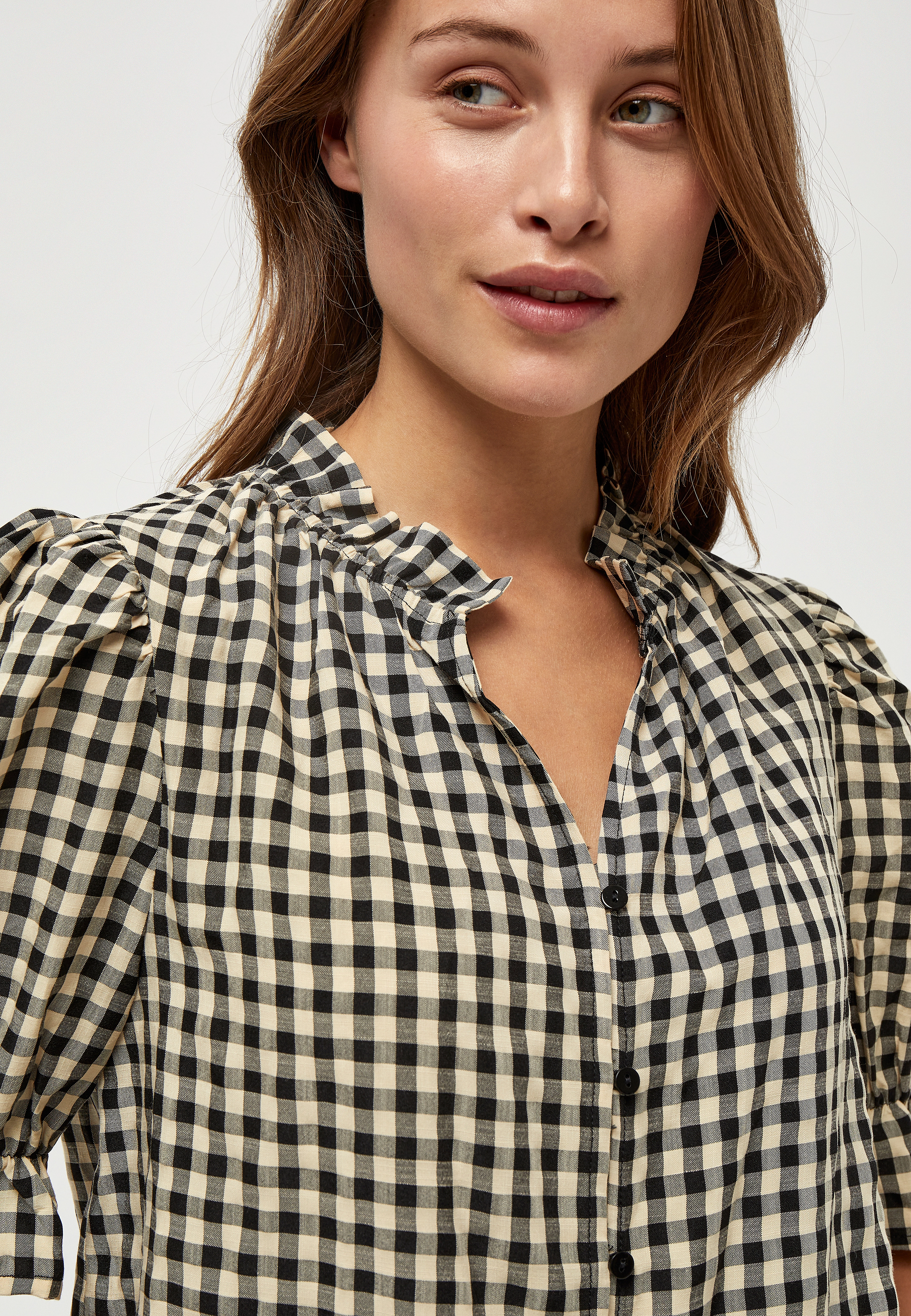 Minus - Roka Blouse - nomad sand checked - 4