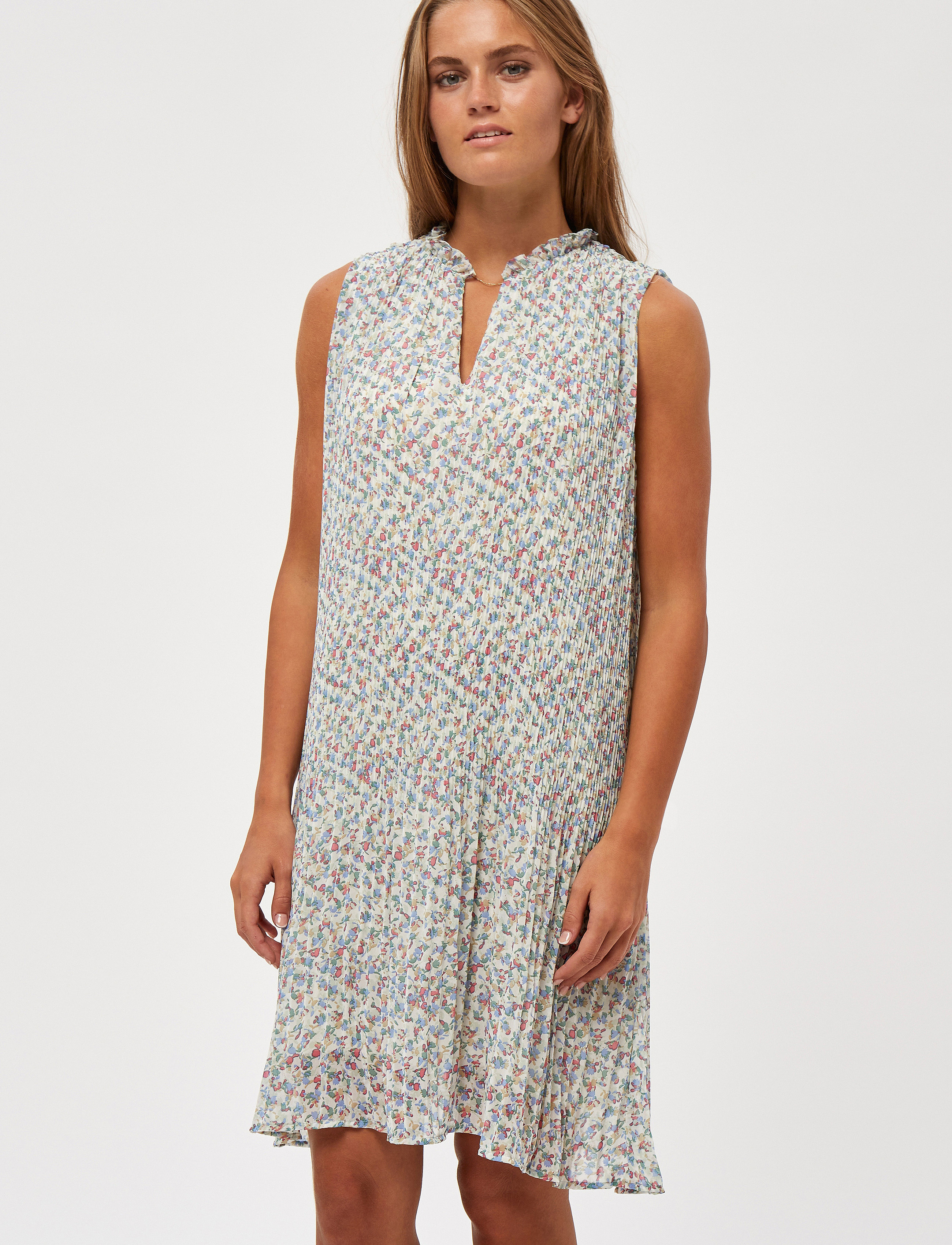 Minus - Rikka Sleeveless Dress - frosted mint flower print - 5