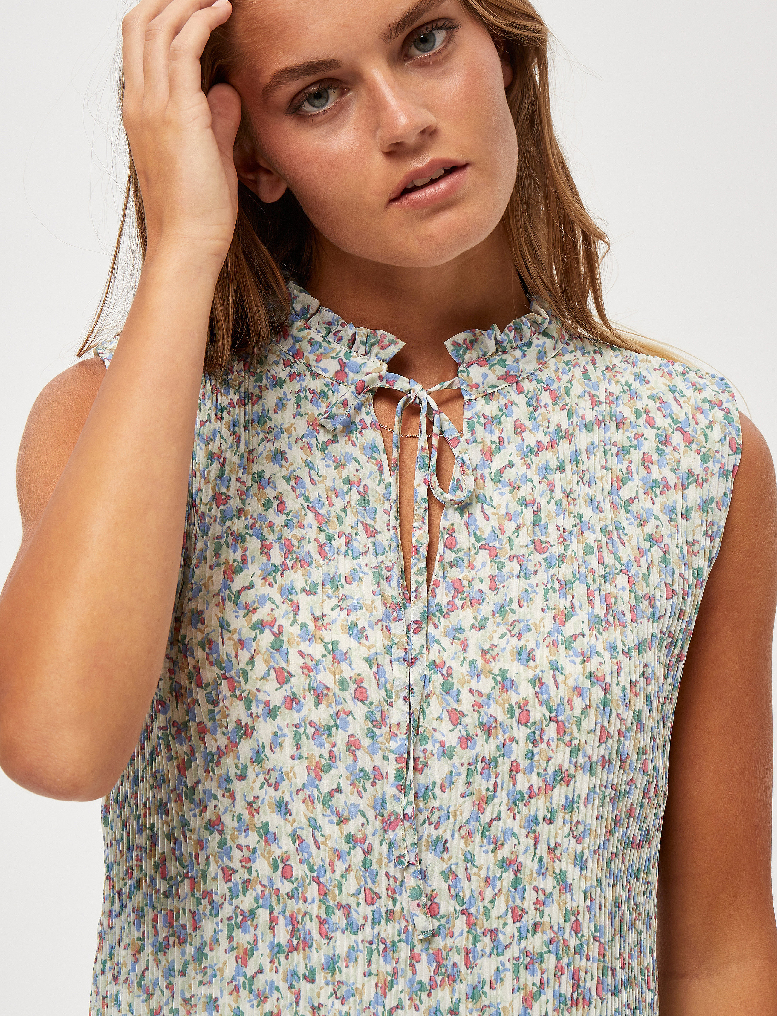 Minus - Rikka Top - frosted mint flower print - 4