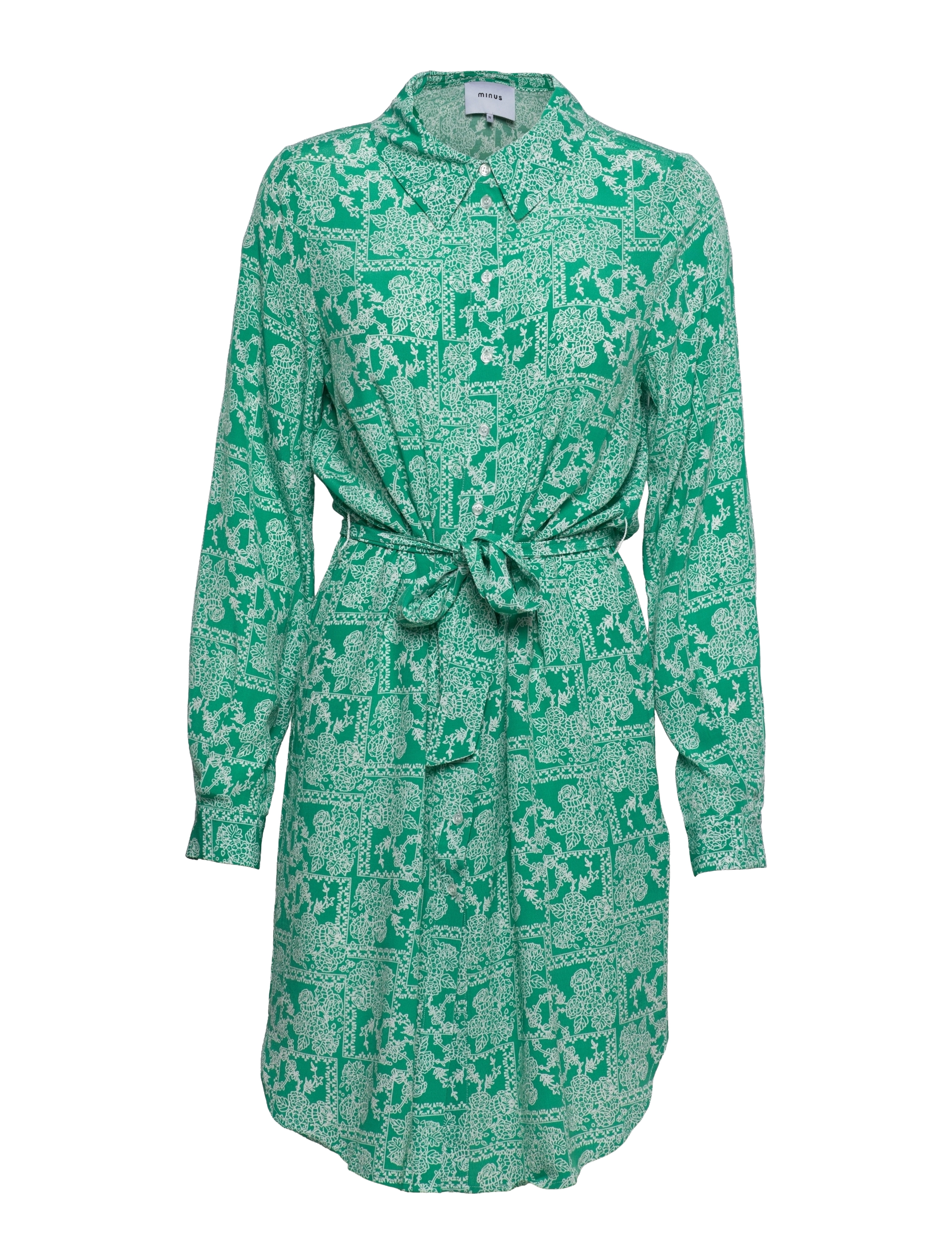 Minus - Aika Shirtdress - ivy green patchwork print - 0