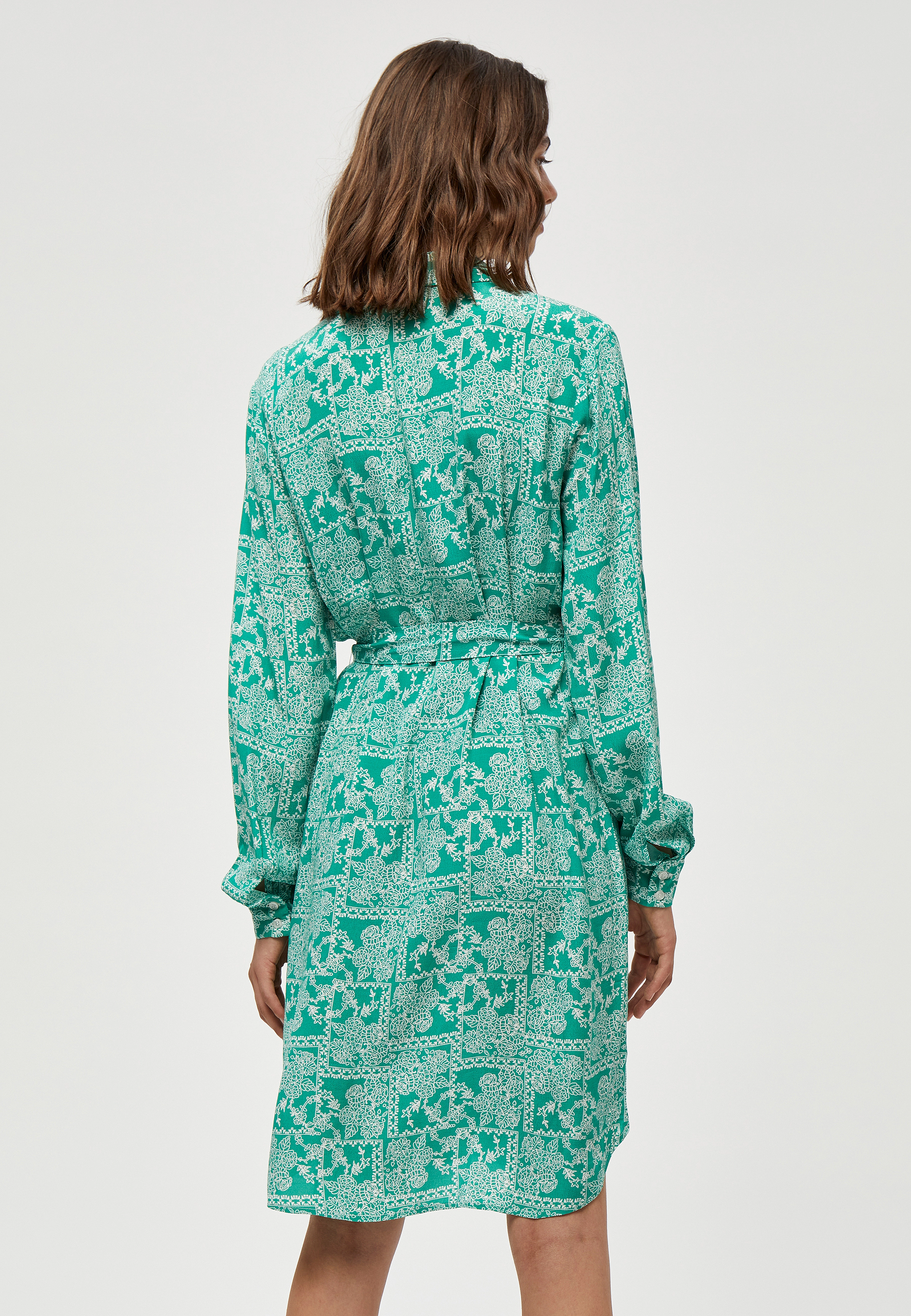 Minus - Aika Shirtdress - ivy green patchwork print - 3