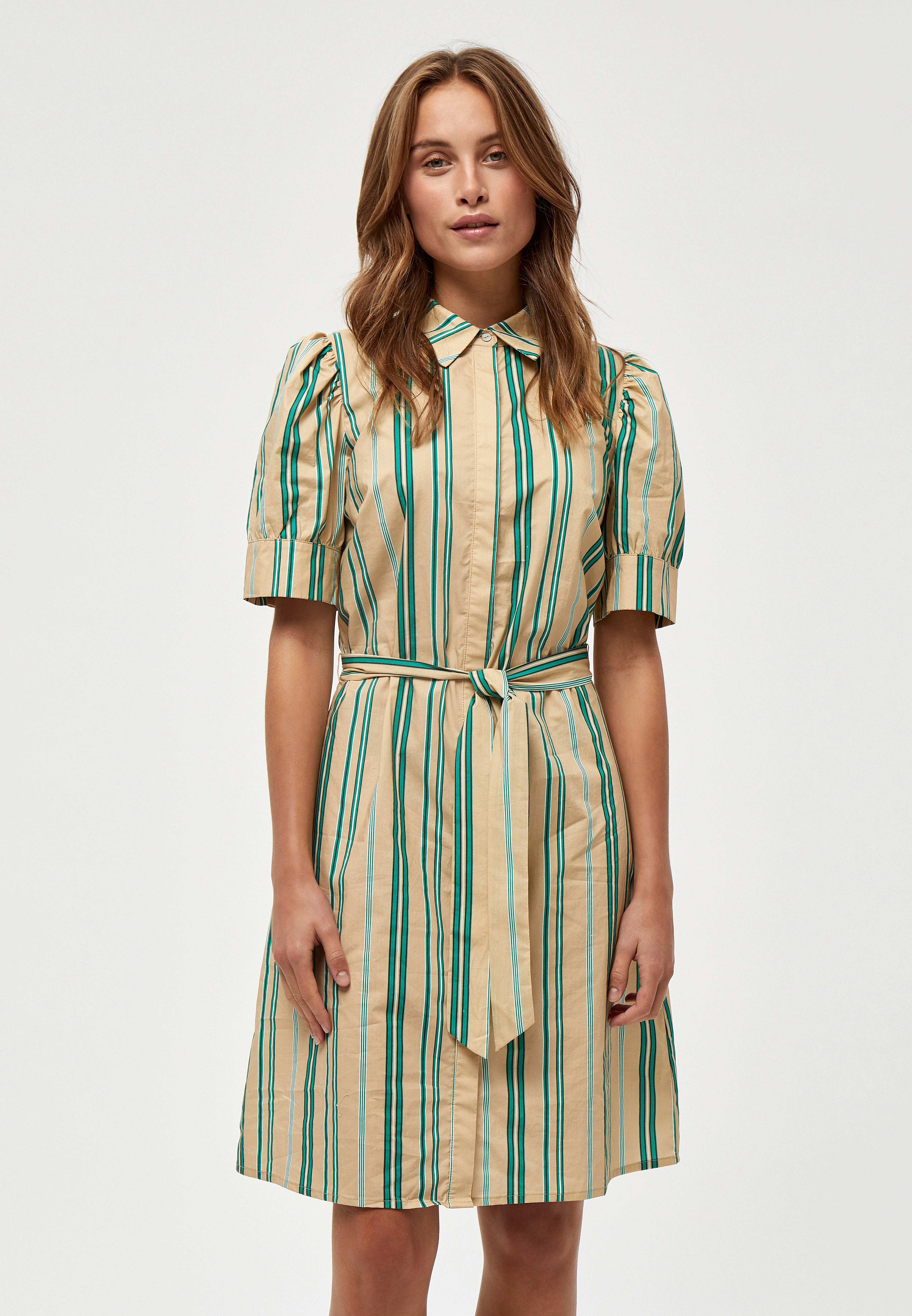 Minus - April Shirtdress - ivy green stripes - 2