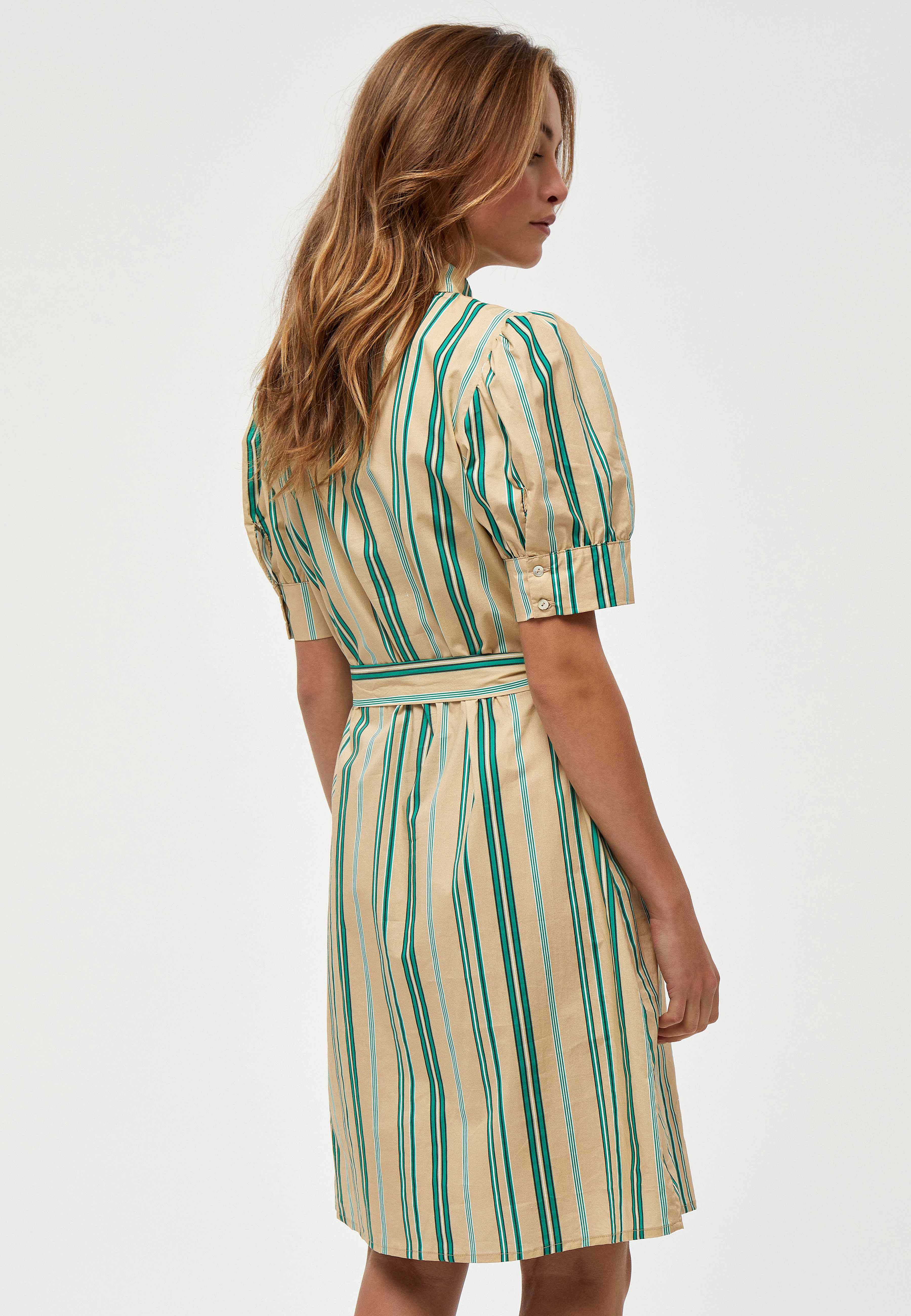 Minus - April Shirtdress - ivy green stripes - 3