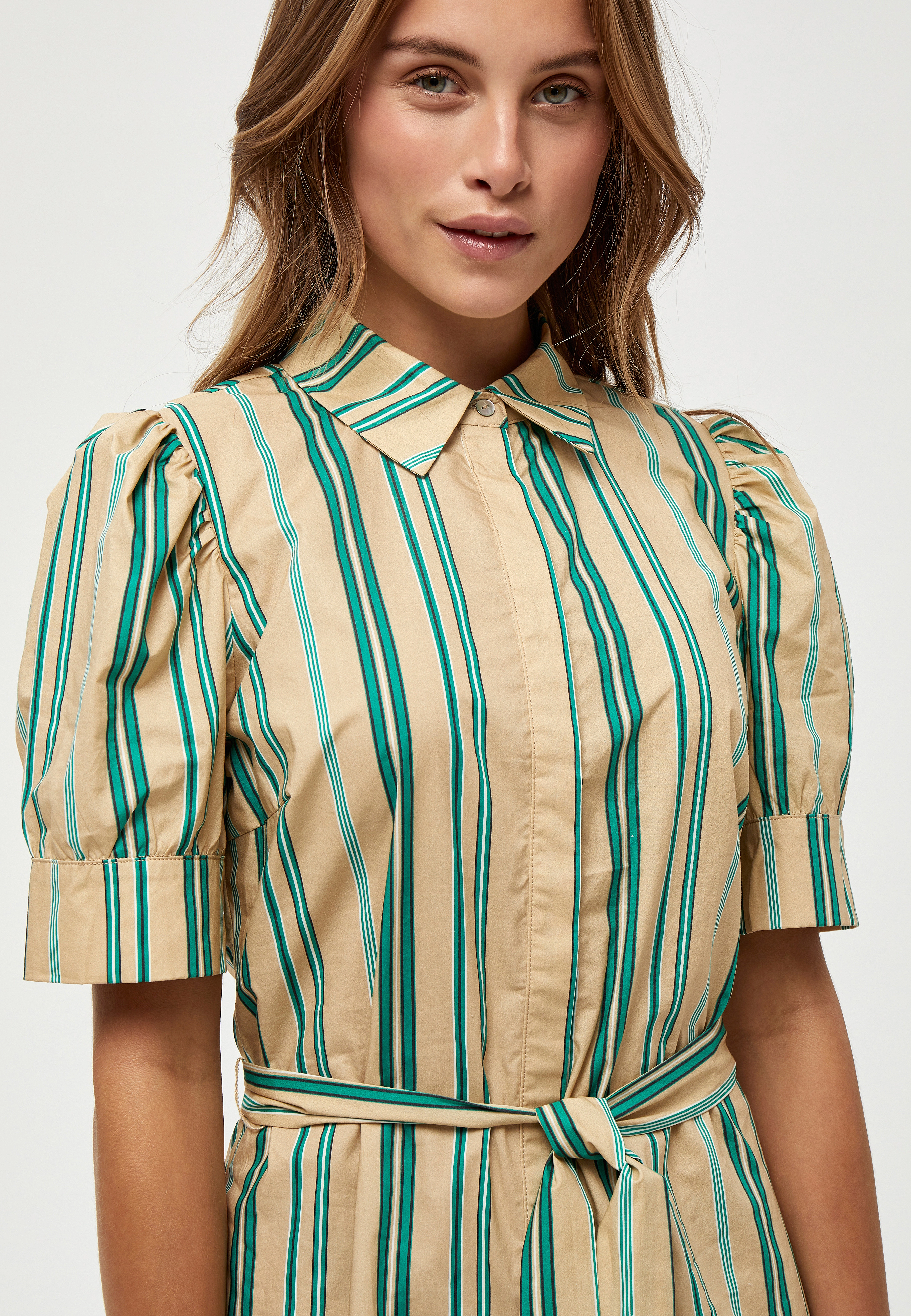 Minus - April Shirtdress - ivy green stripes - 4