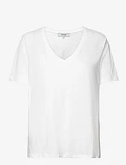 Minus - Leti V-hals T-shirt - najniższe ceny - hvid - 0