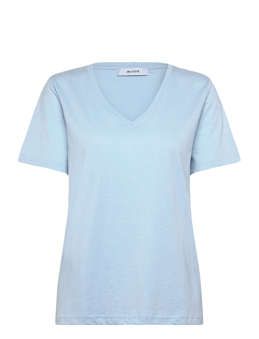 Minus - Leti V-hals T-shirt - t-shirts - ice blue - 0