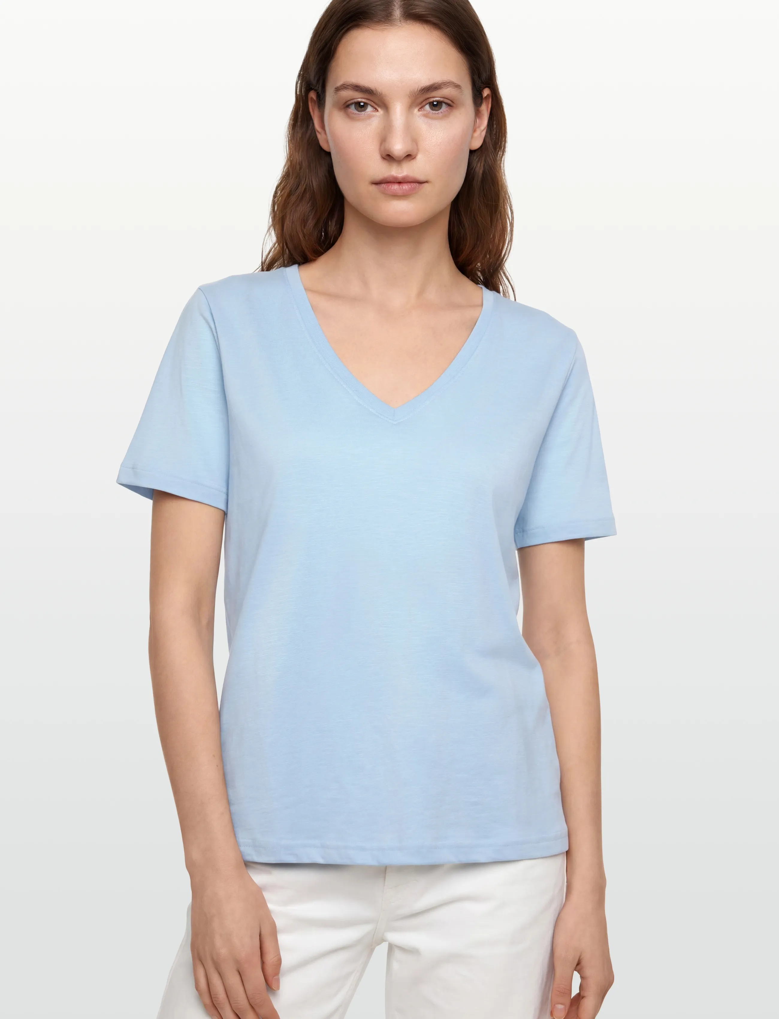 Minus - Leti V-hals T-shirt - laveste priser - ice blue - 3