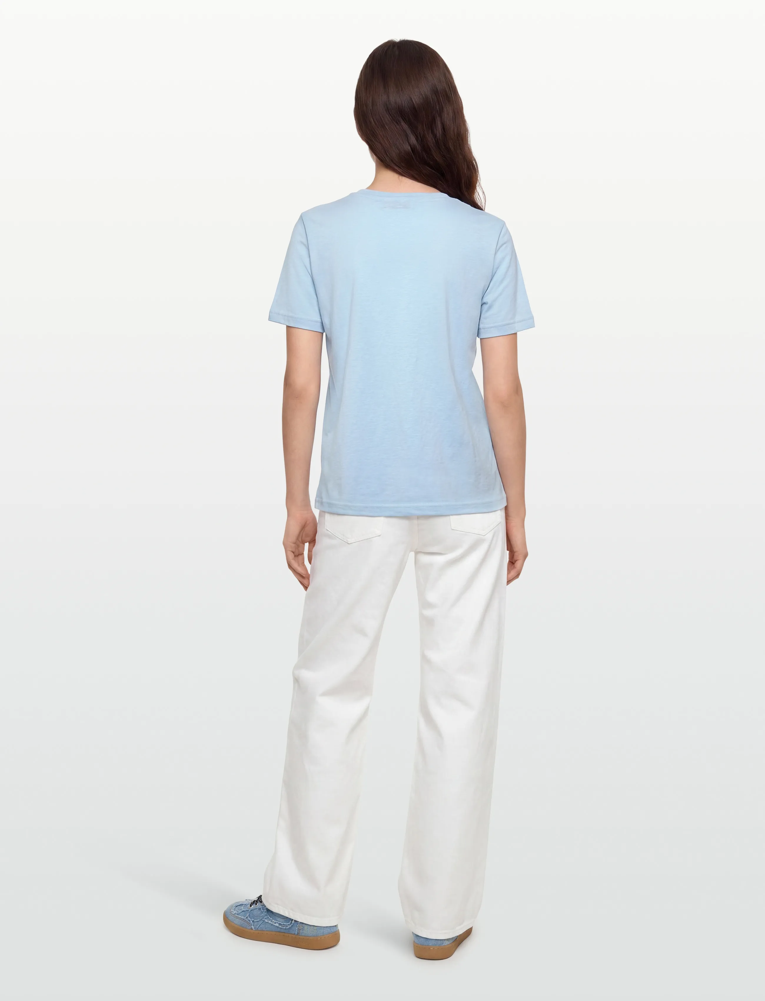 Minus - Leti V-hals T-shirt - laveste priser - ice blue - 4
