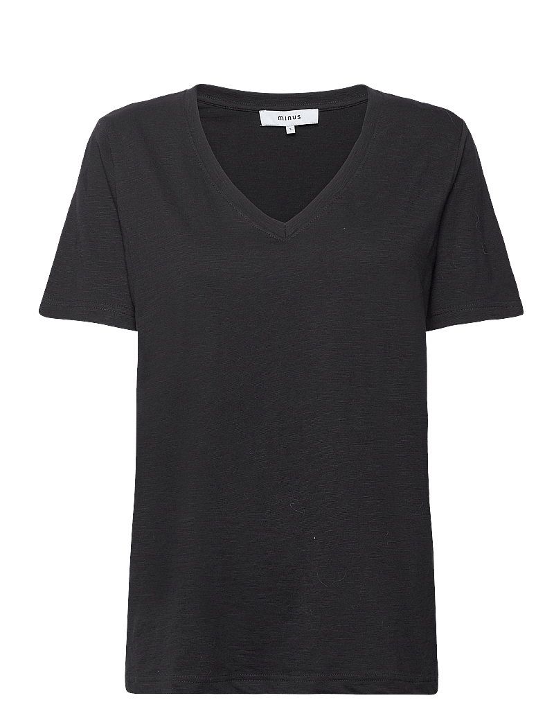 Minus - Leti V-hals T-shirt - t-shirts - sort - 1