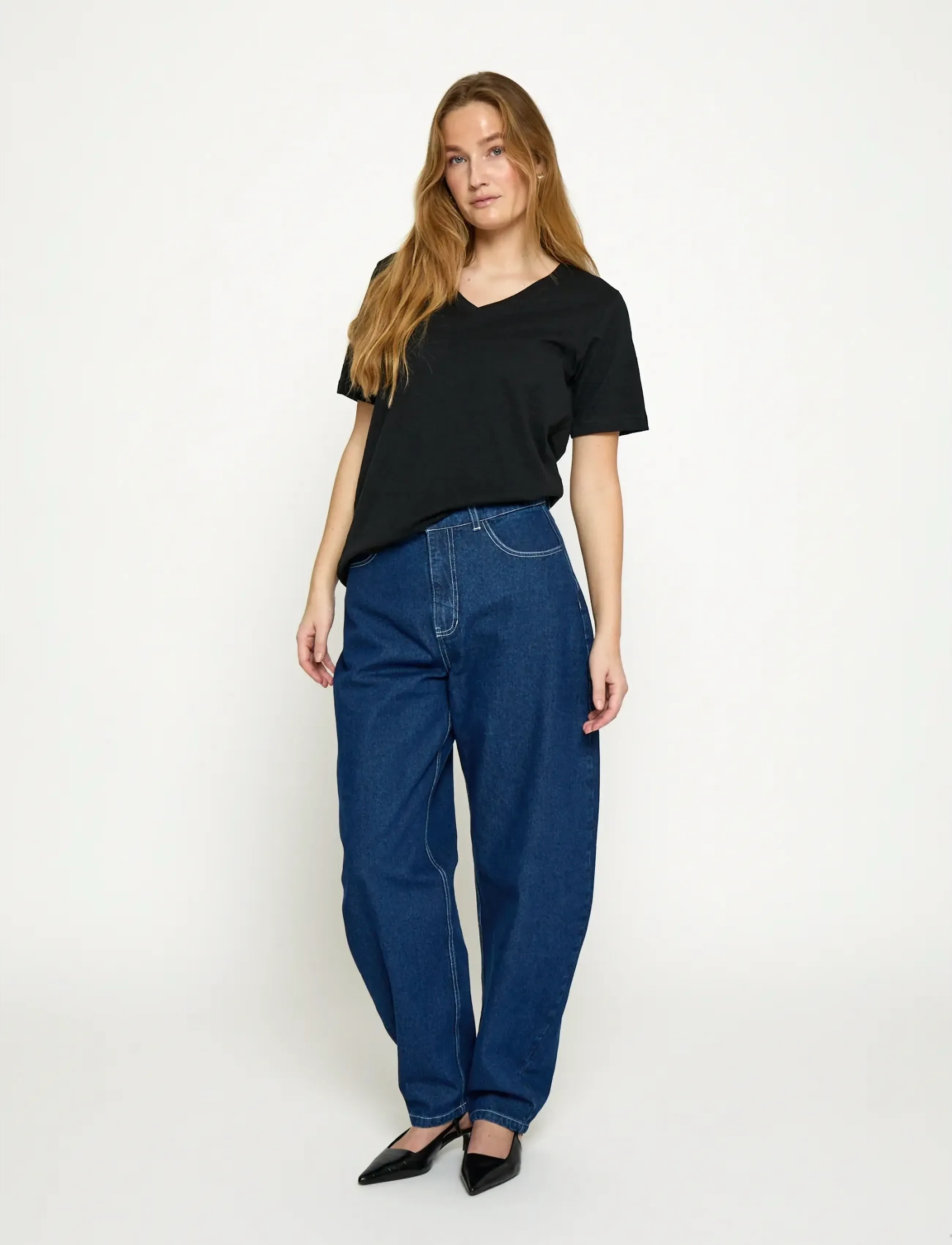Minus - Leti V-hals T-shirt - t-shirts - sort - 4