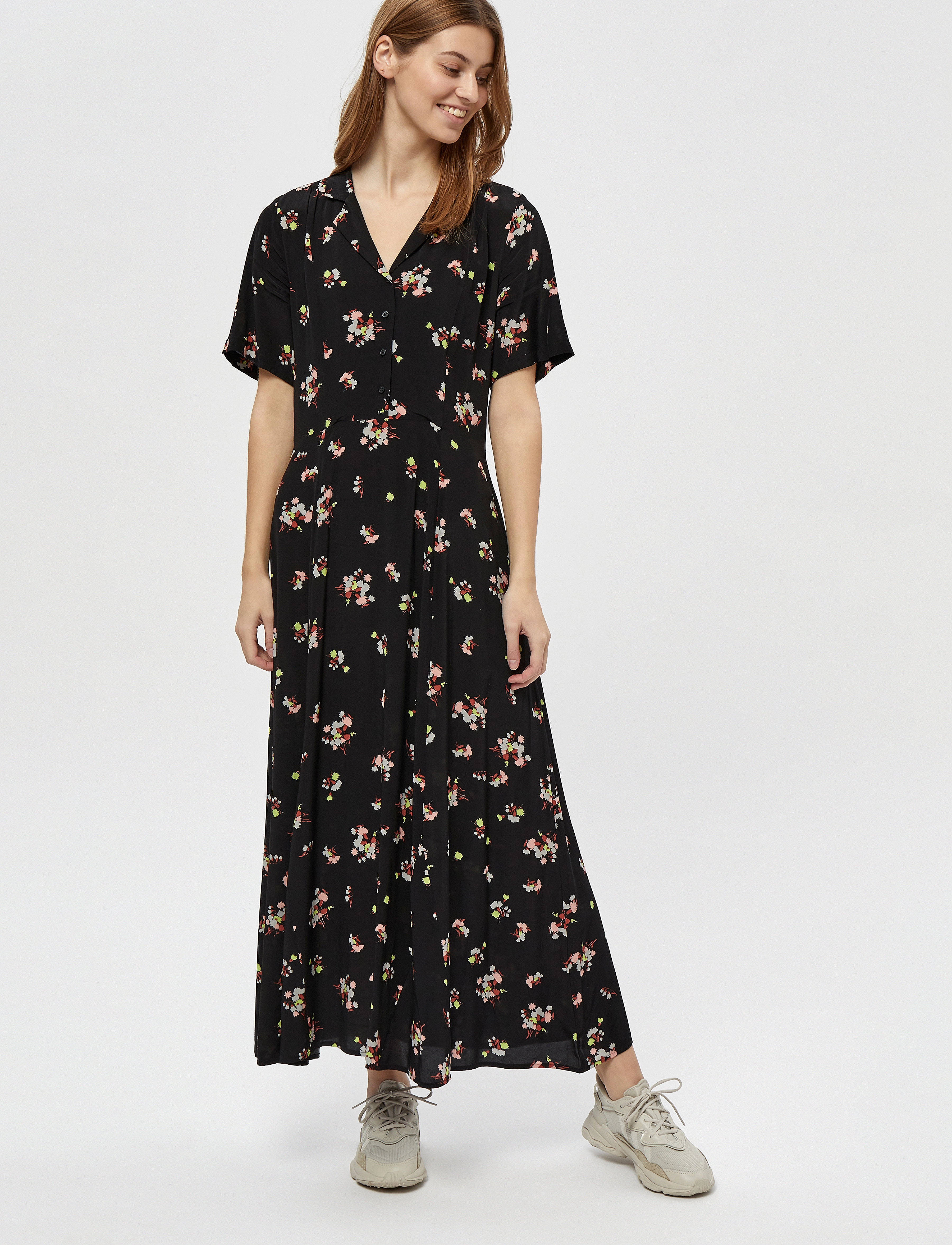 Minus - Maddy Dress - black flower print - 2