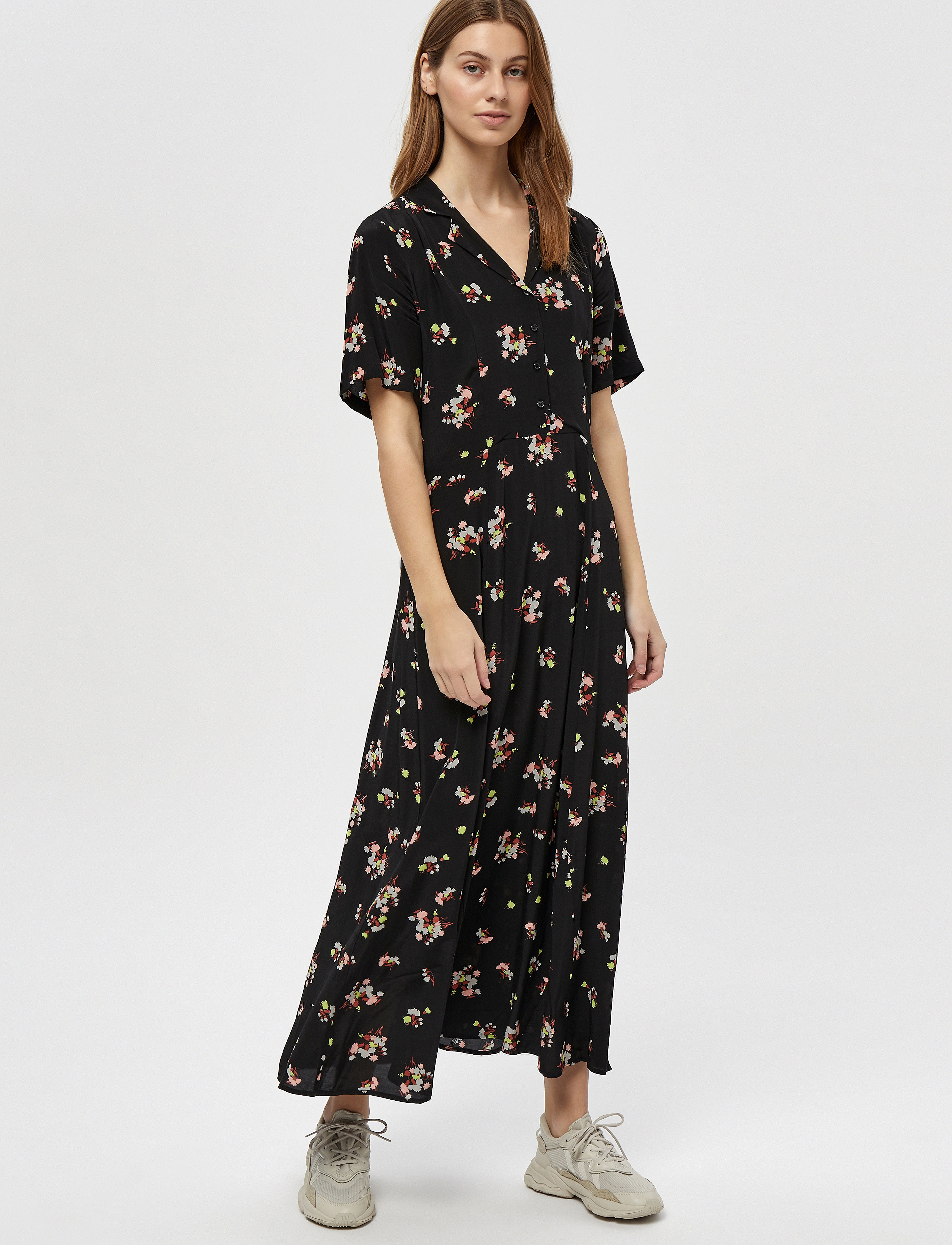 Minus - Maddy Dress - black flower print - 5