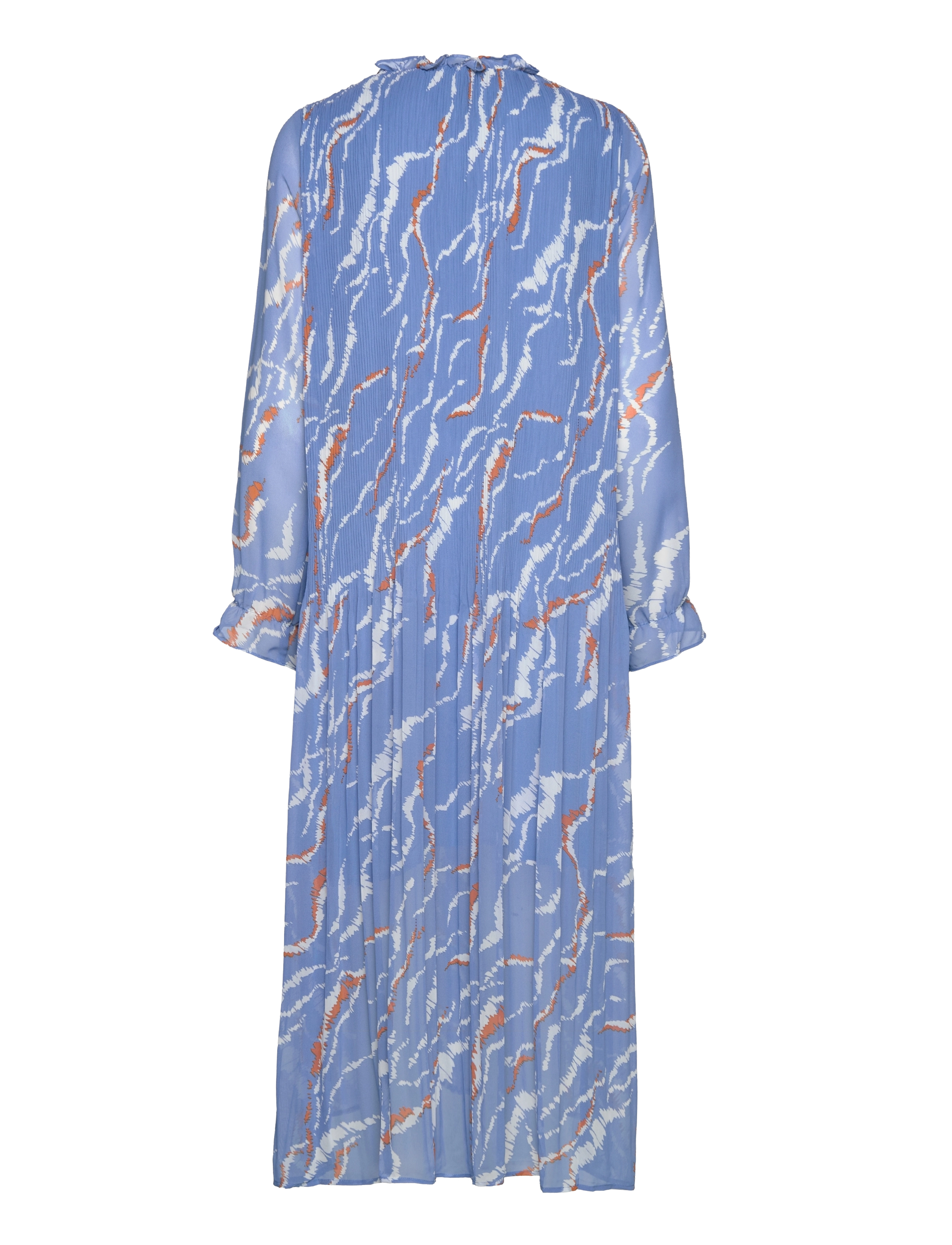 Minus - Rikka Mia V-neck Long Dress - denim blue graphic print - 1