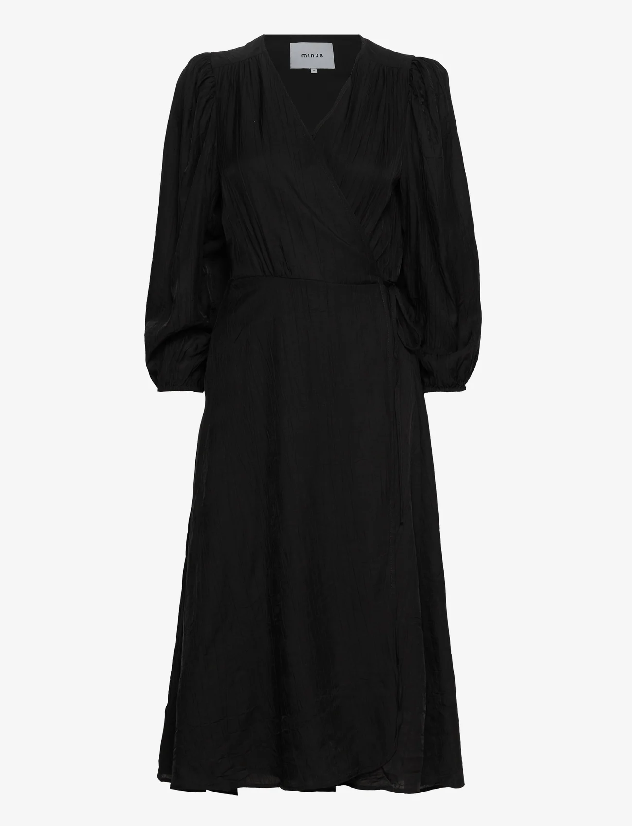 Minus - Josia Wrap Dress - omlottklänning - sort - 0