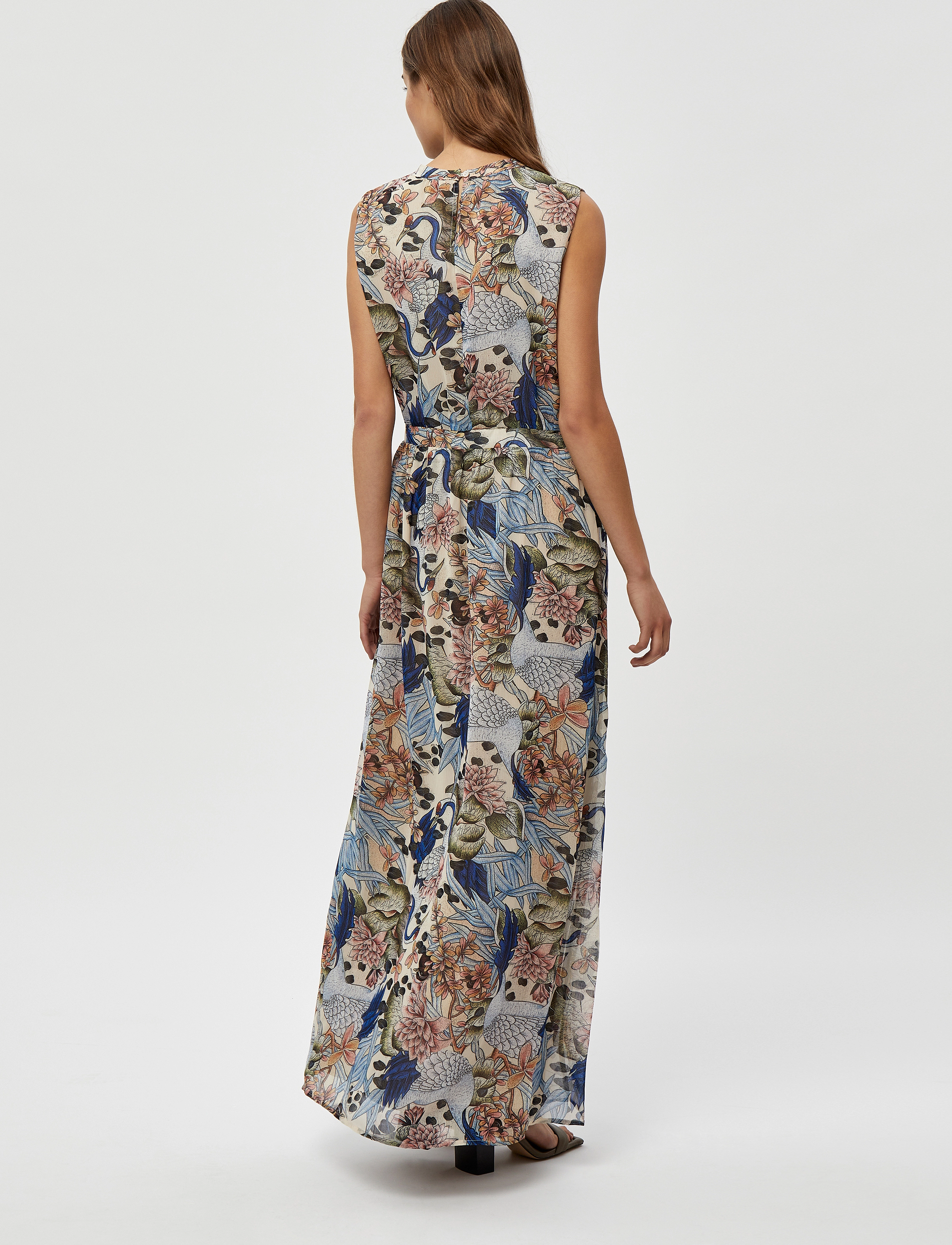 Minus - Vinja Long Dress - green field flower print - 3