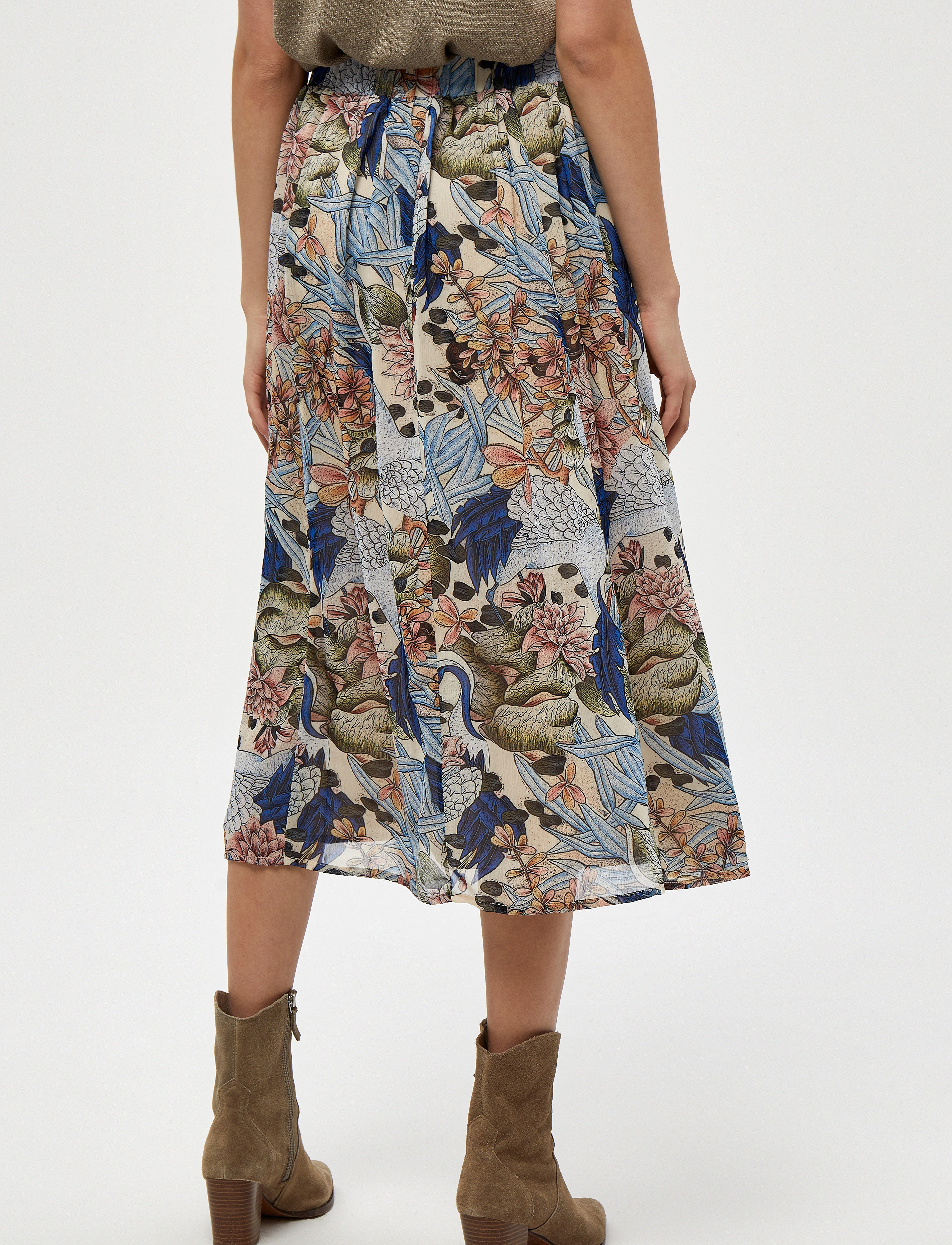 Minus - Vinja Skirt - green field flower print - 3