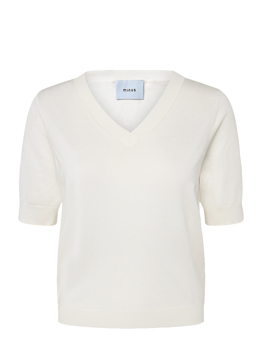 Minus - Milla V-hals Strik T-shirt - pulls - broken white - 1