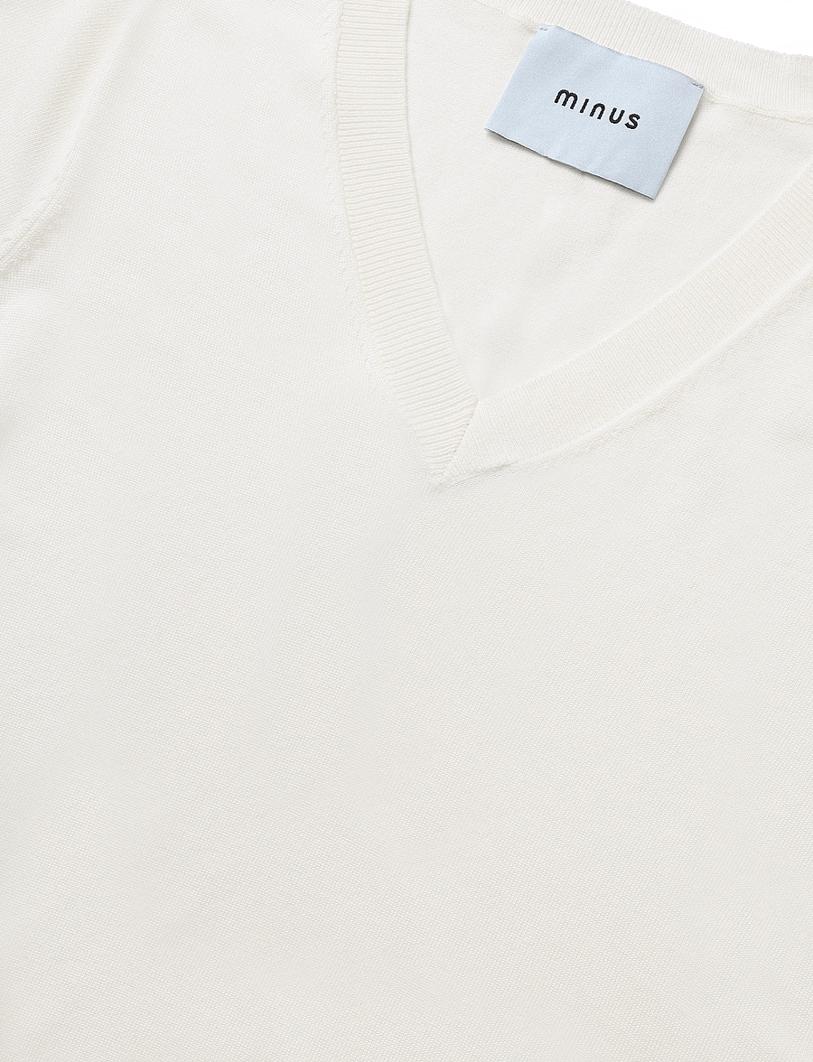 Minus - Milla V-hals Strik T-shirt - pulls - broken white - 5