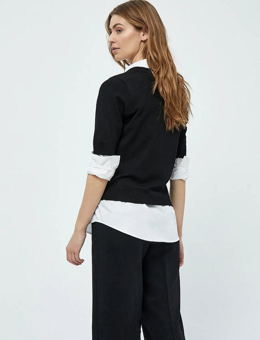 Minus - Milla V-hals Strik T-shirt - pullover - sort - 2
