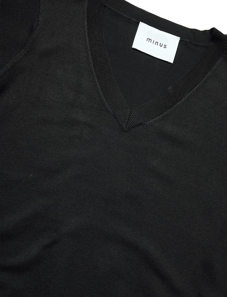 Minus - Milla V-hals Strik T-shirt - pullover - sort - 5