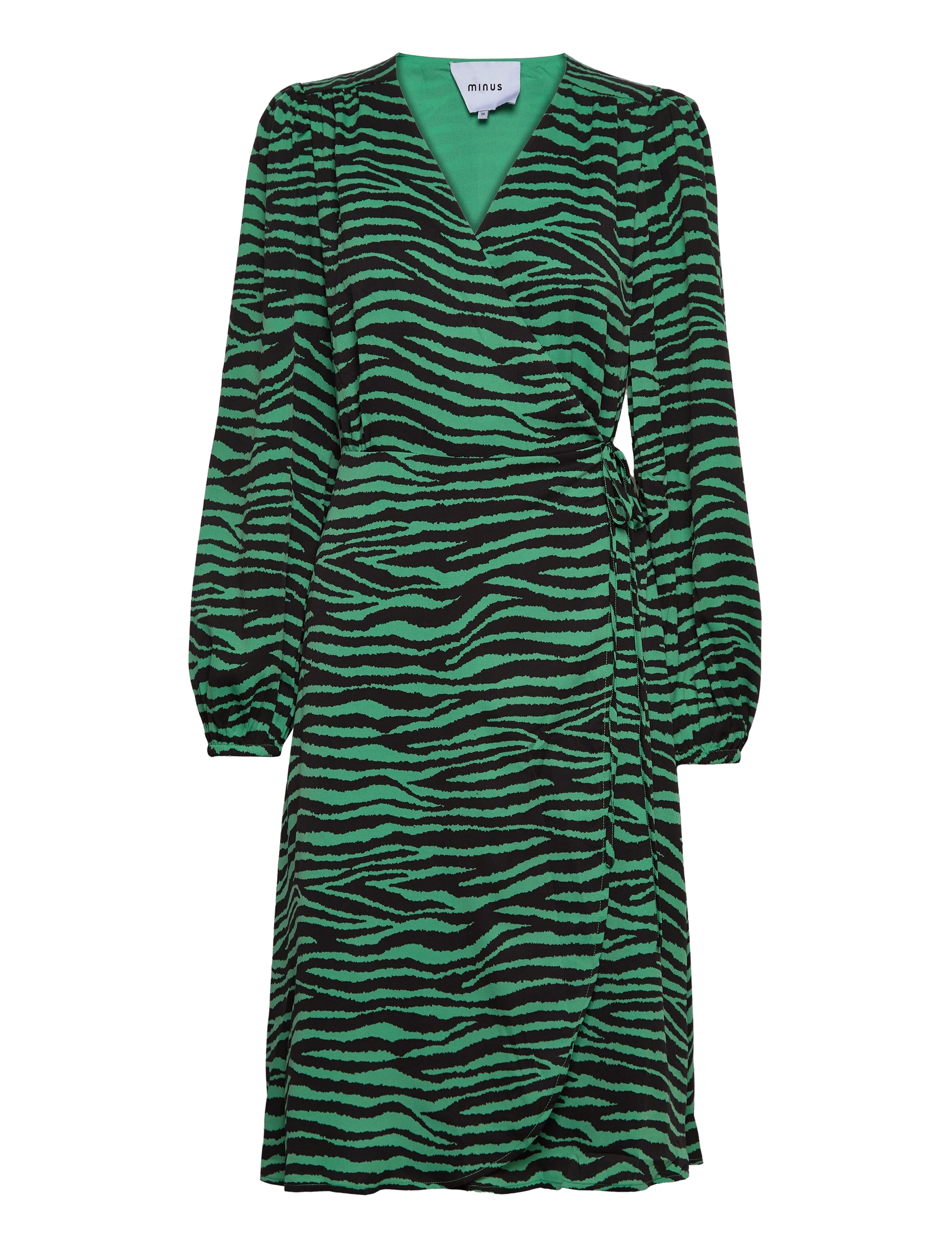 Minus Evelyn Wrap Dress - Kjoler - APPLE GREEN ANIMAL PRINT / multi