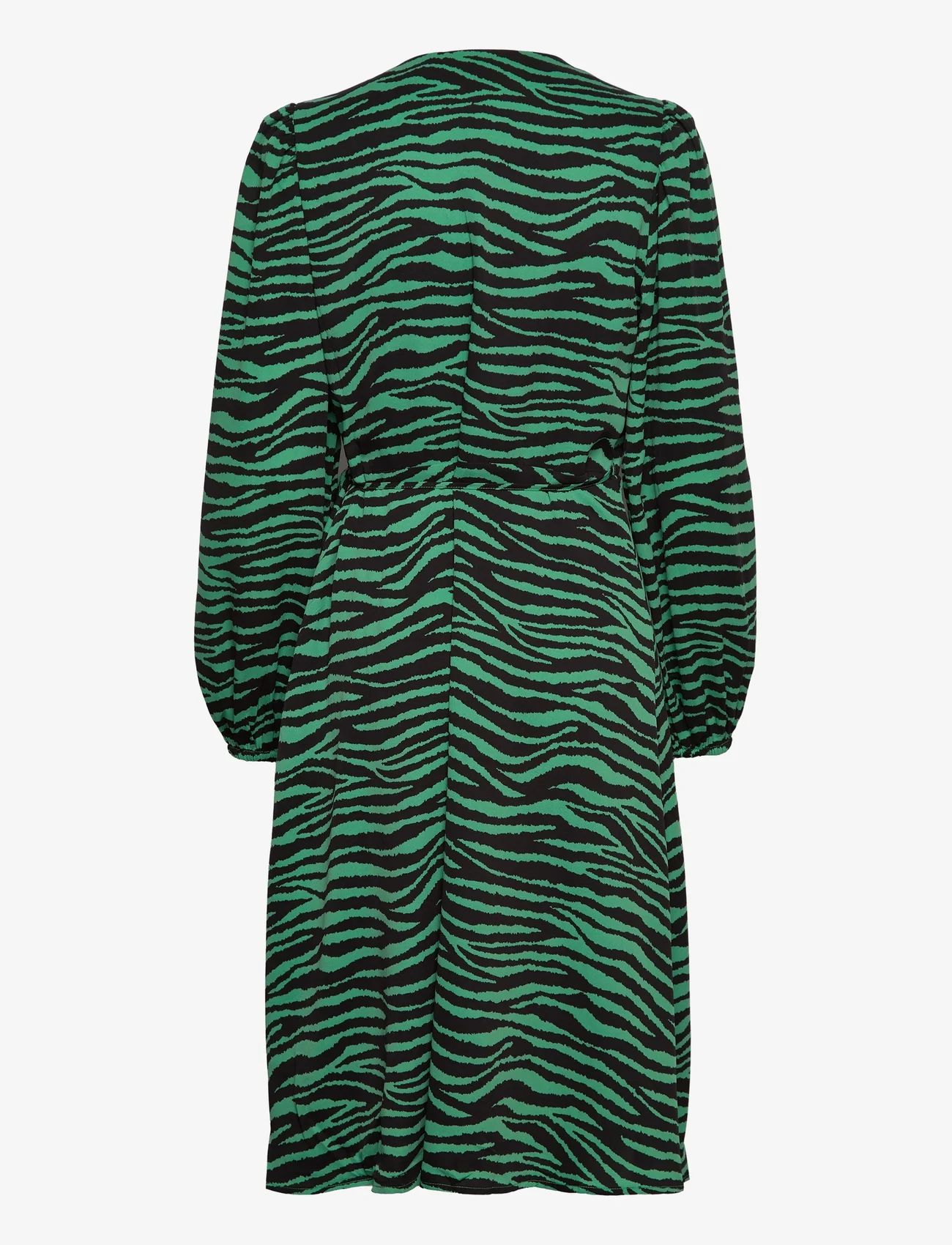 Minus - Evelyn Wrap Dress - omslagskjoler - apple green animal print - 1