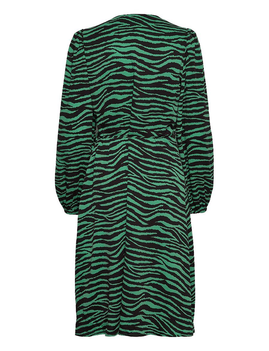 Minus - Evelyn Wrap Dress - omslagskjoler - apple green animal print - 1